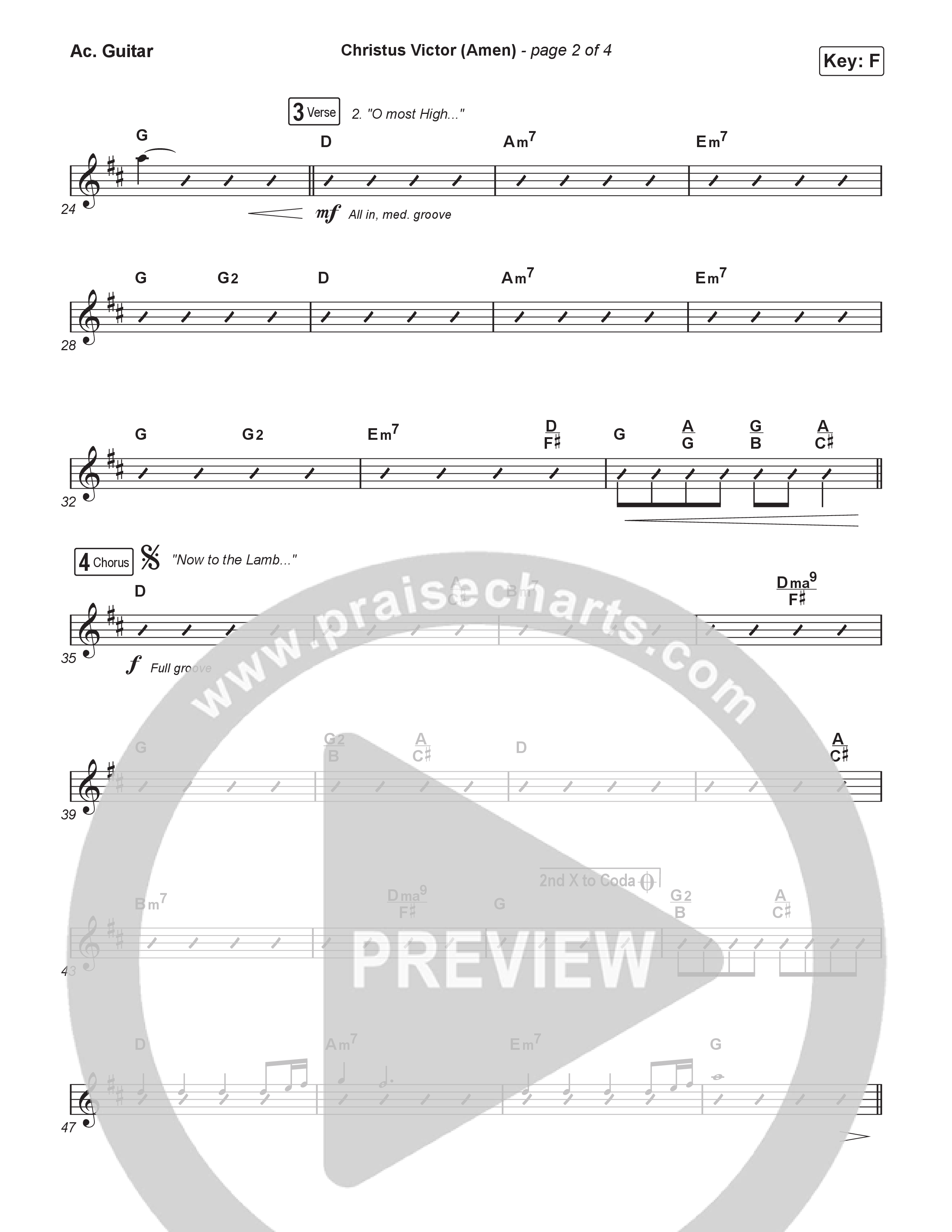 Christus Victor (Amen) (Unison/2-Part) Acoustic Guitar (Keith & Kristyn Getty / Arr. Luke Gambill)