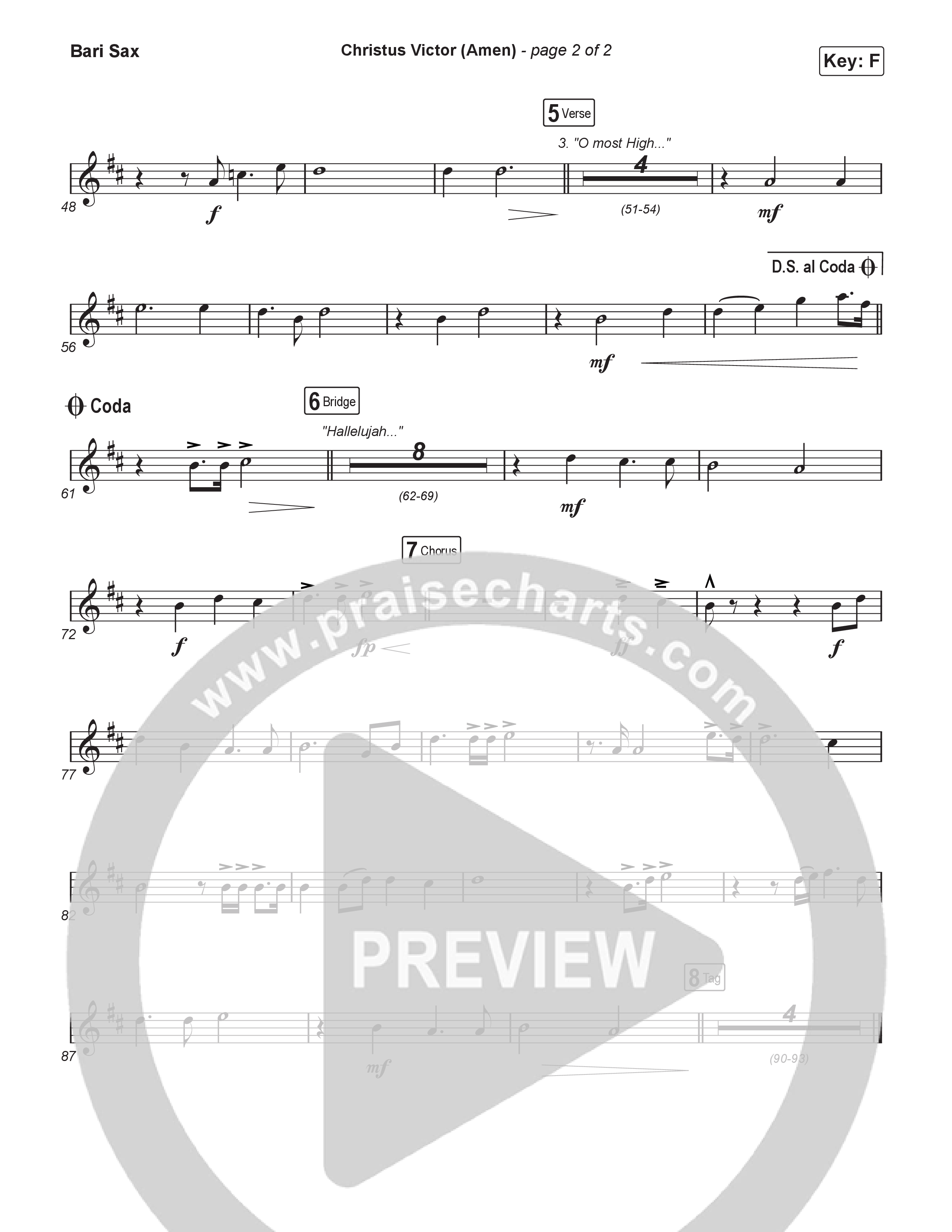 Christus Victor (Amen) (Unison/2-Part) Bari Sax (Keith & Kristyn Getty / Arr. Luke Gambill)