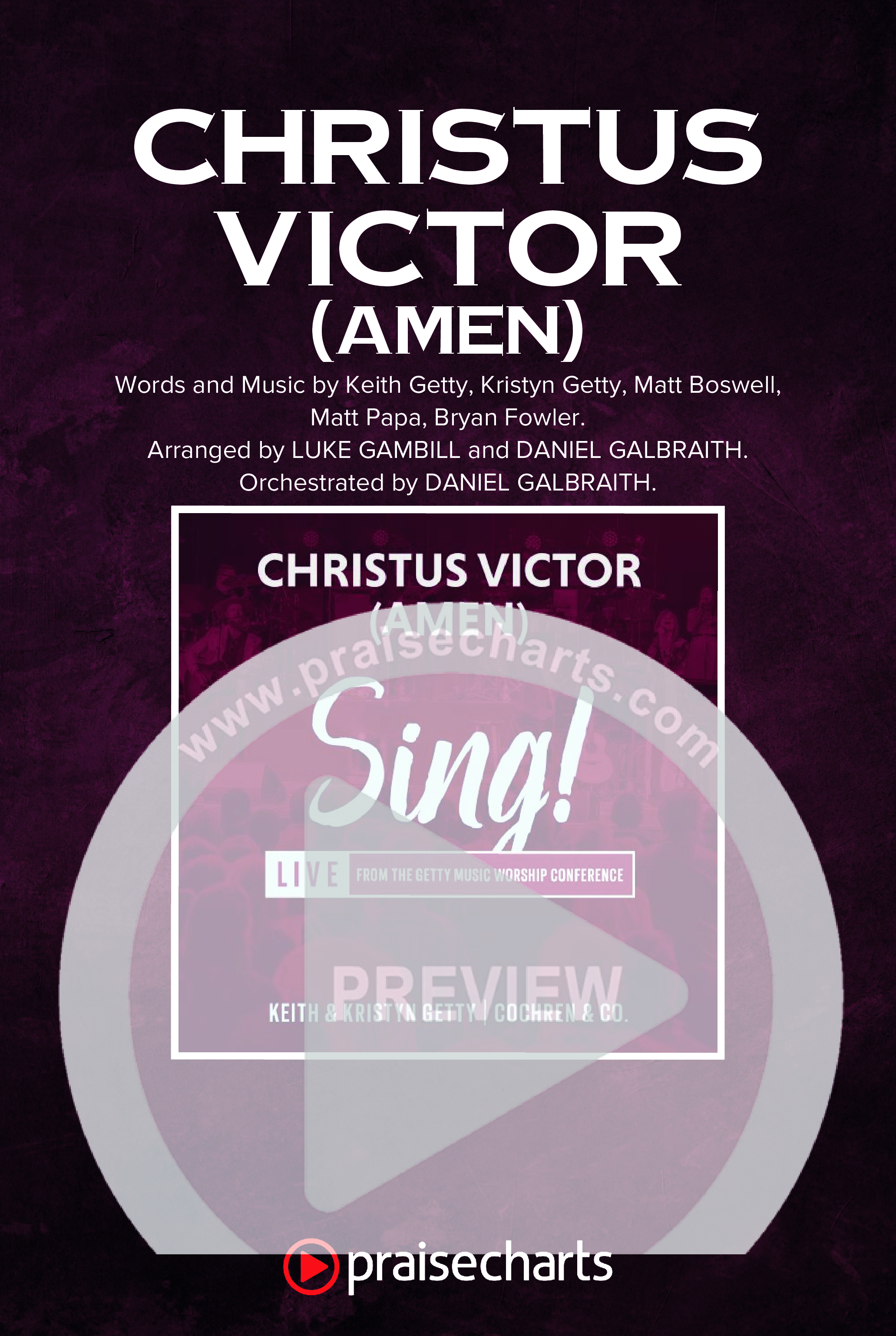 Christus Victor (Amen) (Unison/2-Part) Octavo Cover Sheet (Keith & Kristyn Getty / Arr. Luke Gambill)