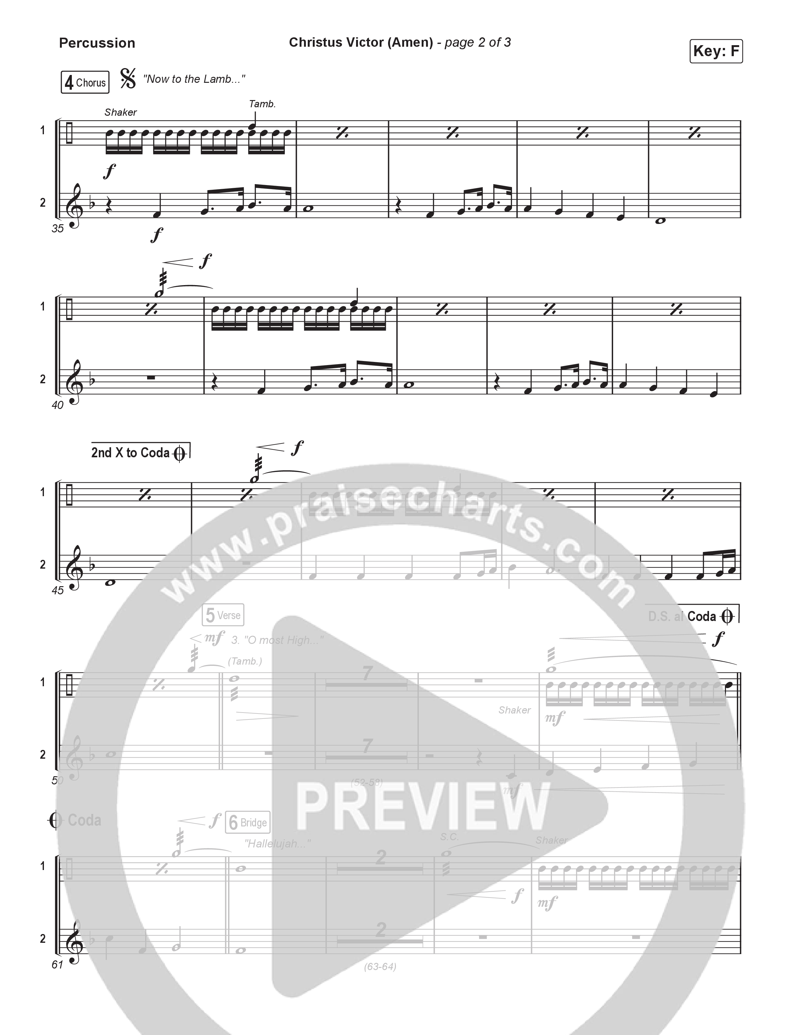 Christus Victor (Amen) (Unison/2-Part) Percussion (Keith & Kristyn Getty / Arr. Luke Gambill)