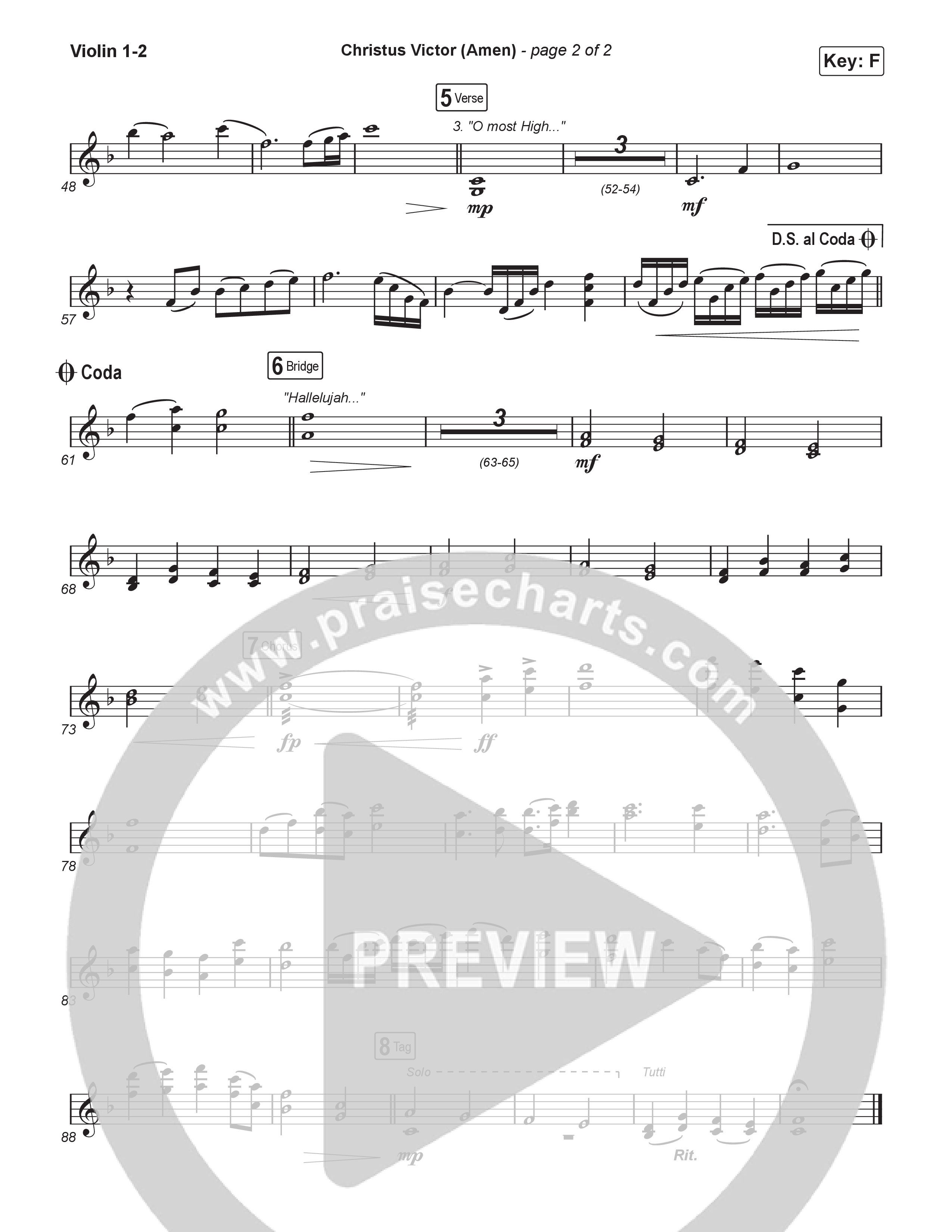 Christus Victor (Amen) (Unison/2-Part) String Pack (Keith & Kristyn Getty / Arr. Luke Gambill)