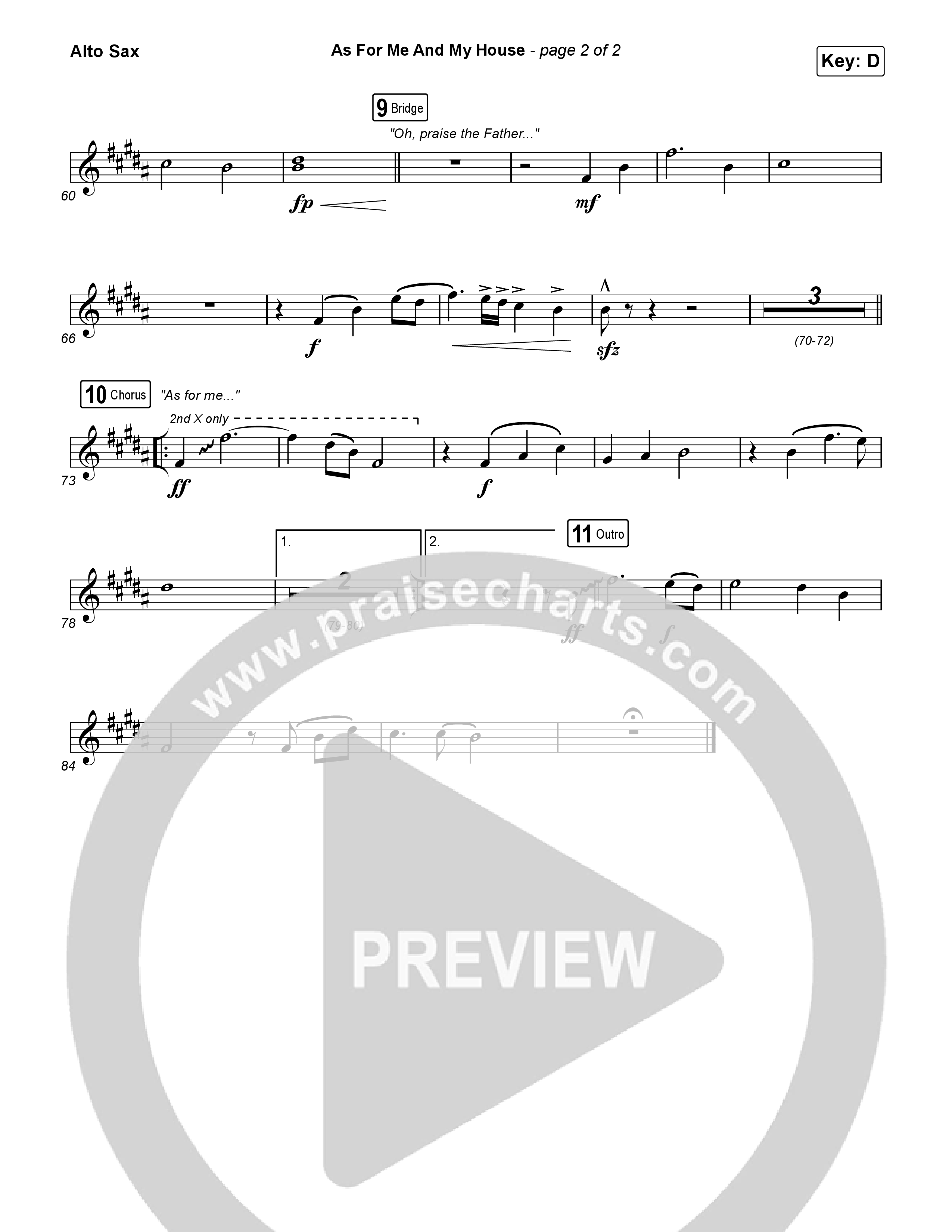 As For Me And My House (Choral Anthem SATB) Alto Sax (Keith & Kristyn Getty / Cochren & Co / Arr. Luke Gambill)