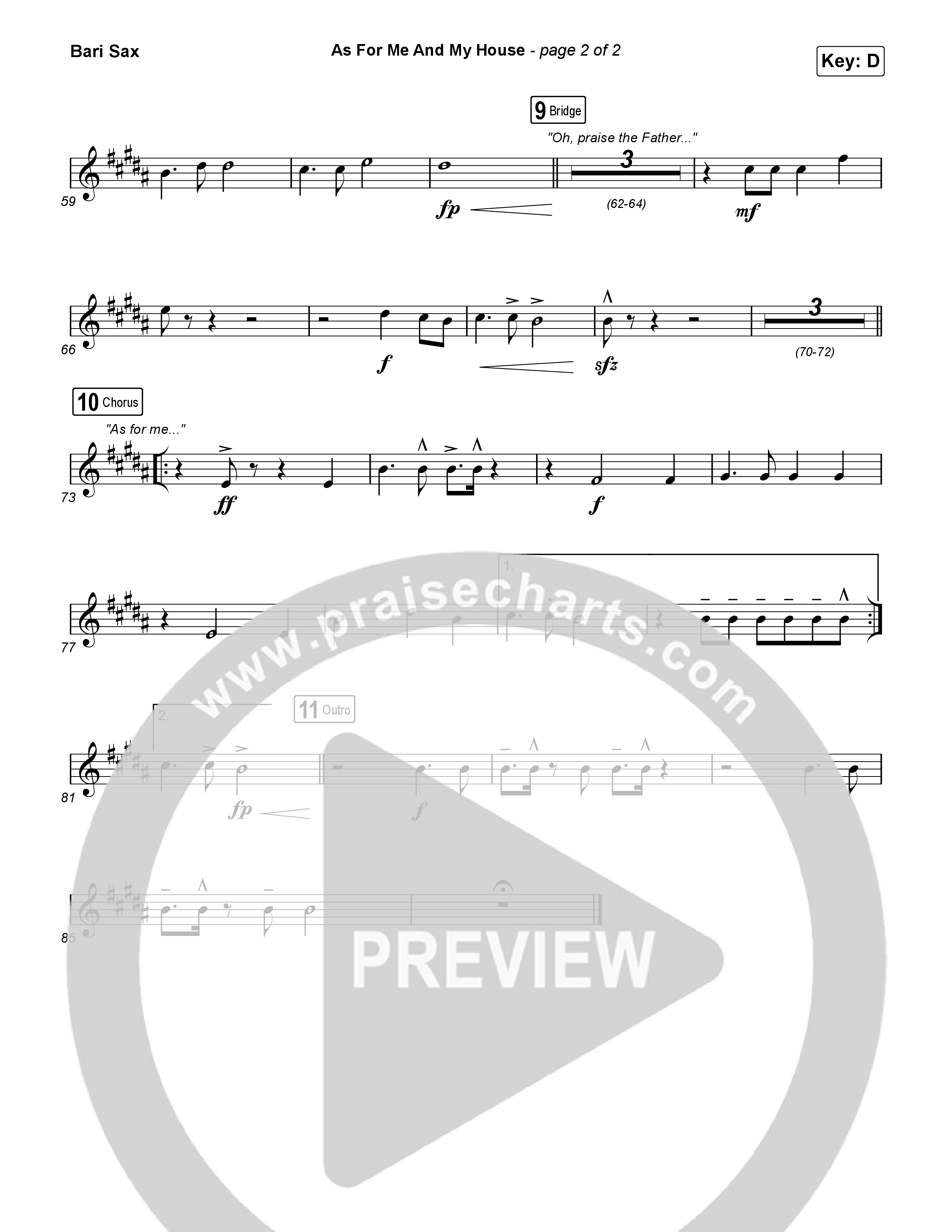 As For Me And My House (Choral Anthem SATB) Bari Sax (Keith & Kristyn Getty / Cochren & Co / Arr. Luke Gambill)