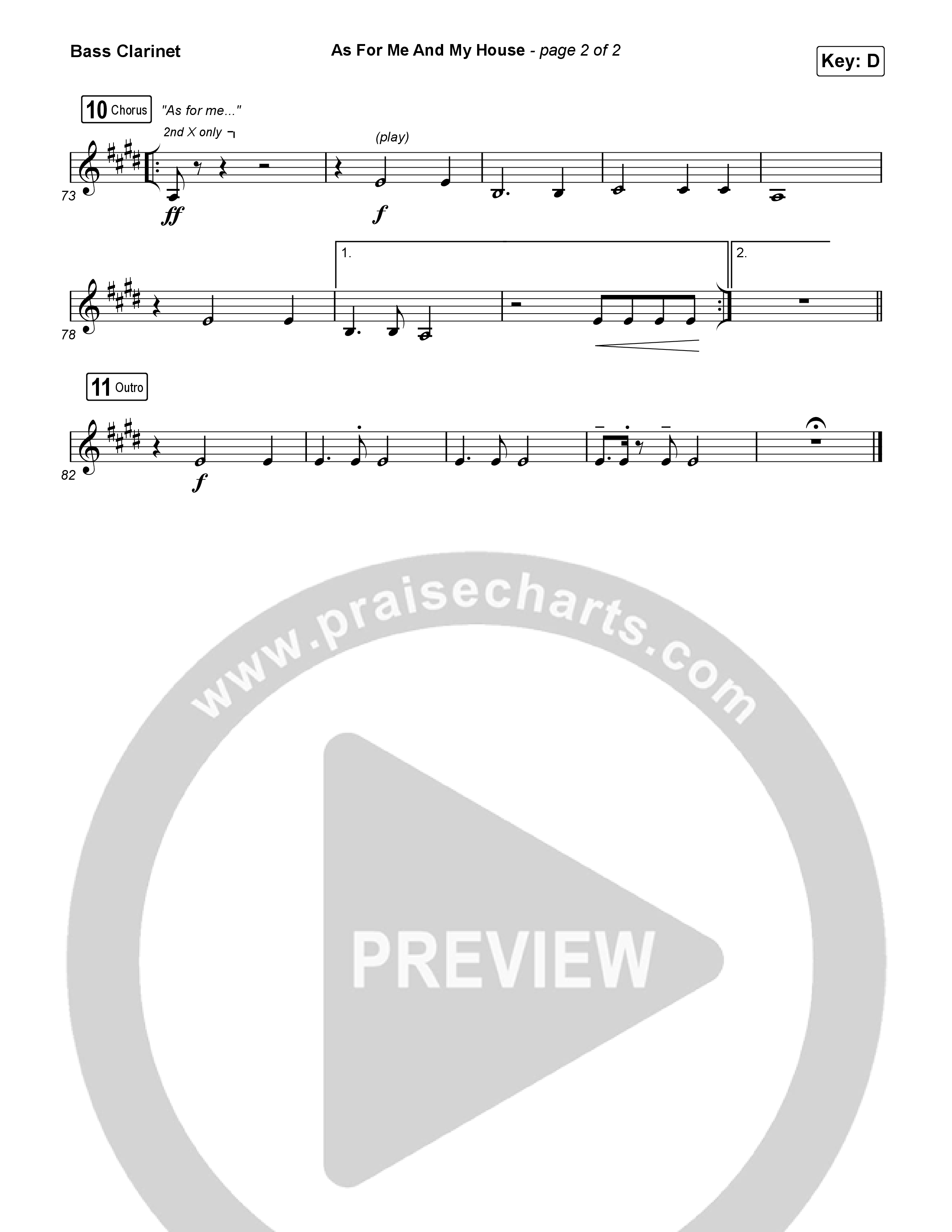 As For Me And My House (Choral Anthem SATB) Bass Clarinet (Keith & Kristyn Getty / Cochren & Co / Arr. Luke Gambill)