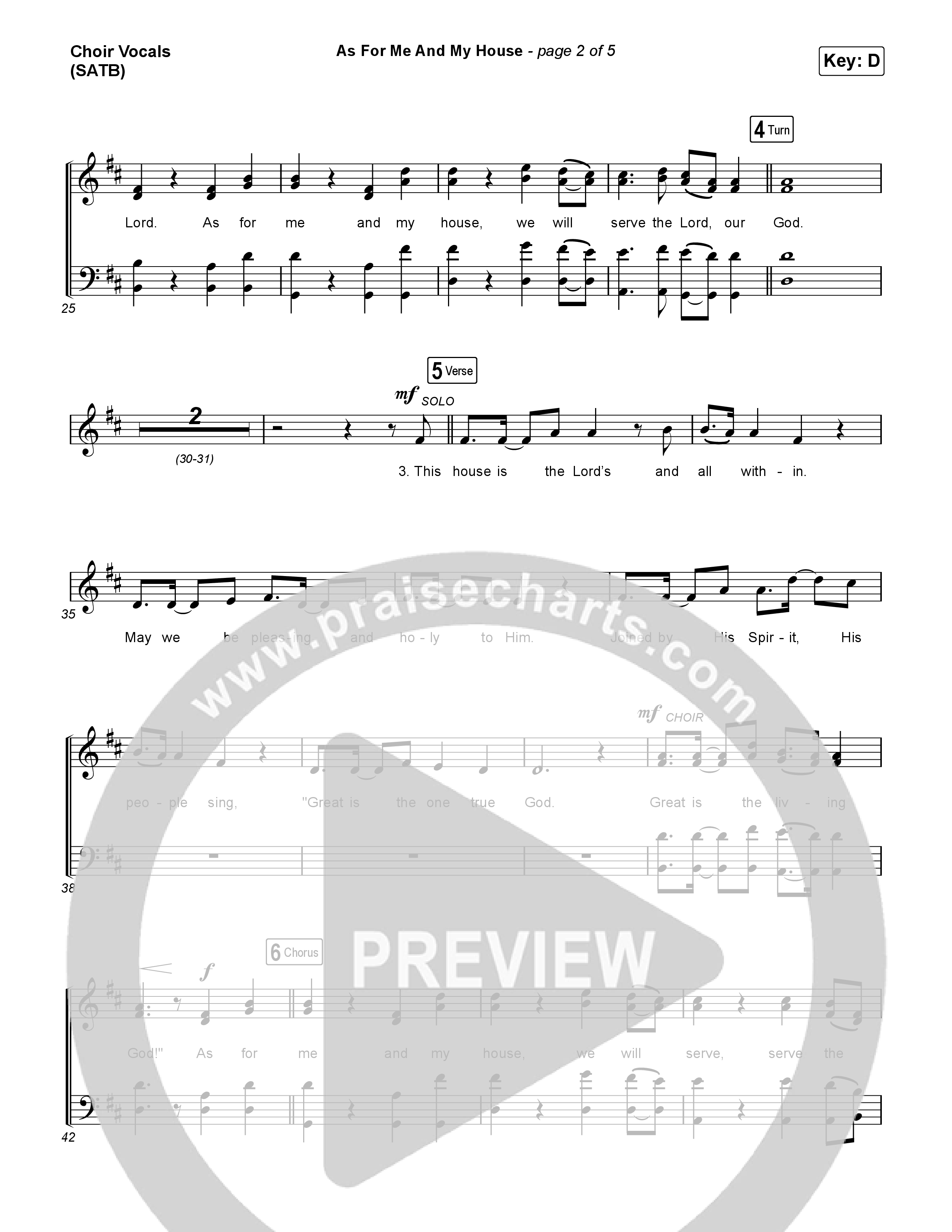 As For Me And My House (Choral Anthem SATB) Choir Sheet (SATB) (Keith & Kristyn Getty / Cochren & Co / Arr. Luke Gambill)