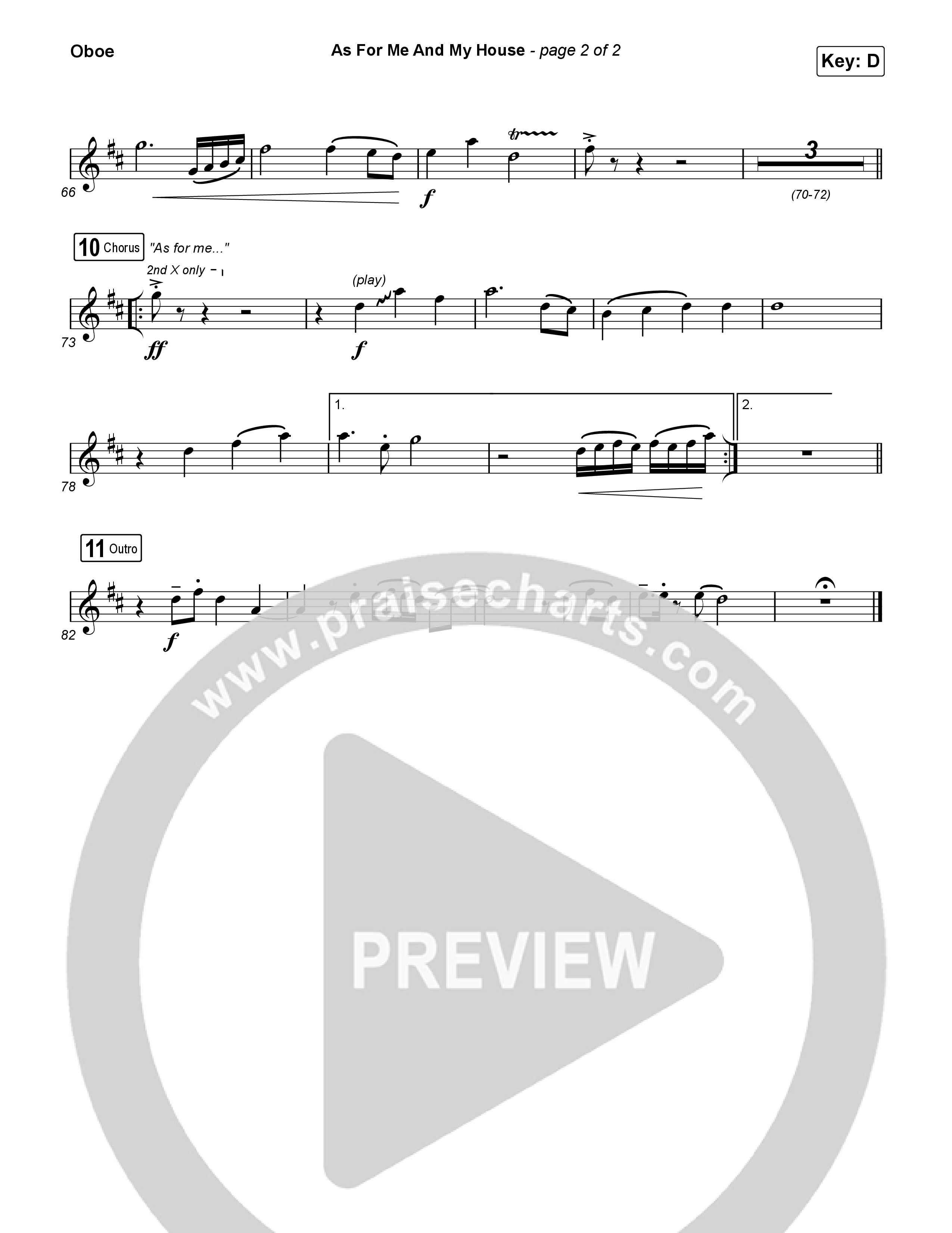 As For Me And My House (Choral Anthem SATB) Oboe (Keith & Kristyn Getty / Cochren & Co / Arr. Luke Gambill)