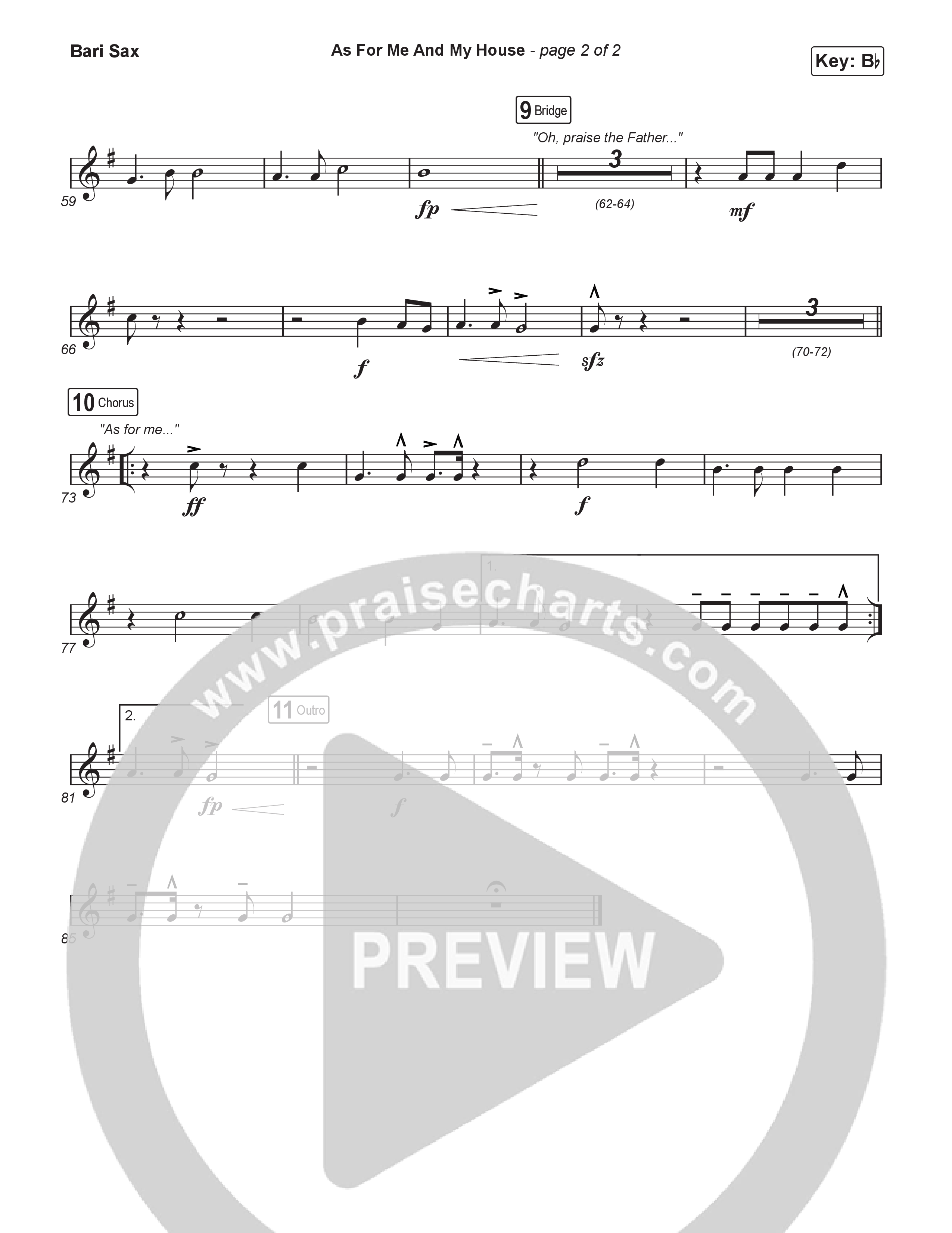 As For Me And My House (Sing It Now) Bari Sax (Keith & Kristyn Getty / Cochren & Co / Arr. Luke Gambill)