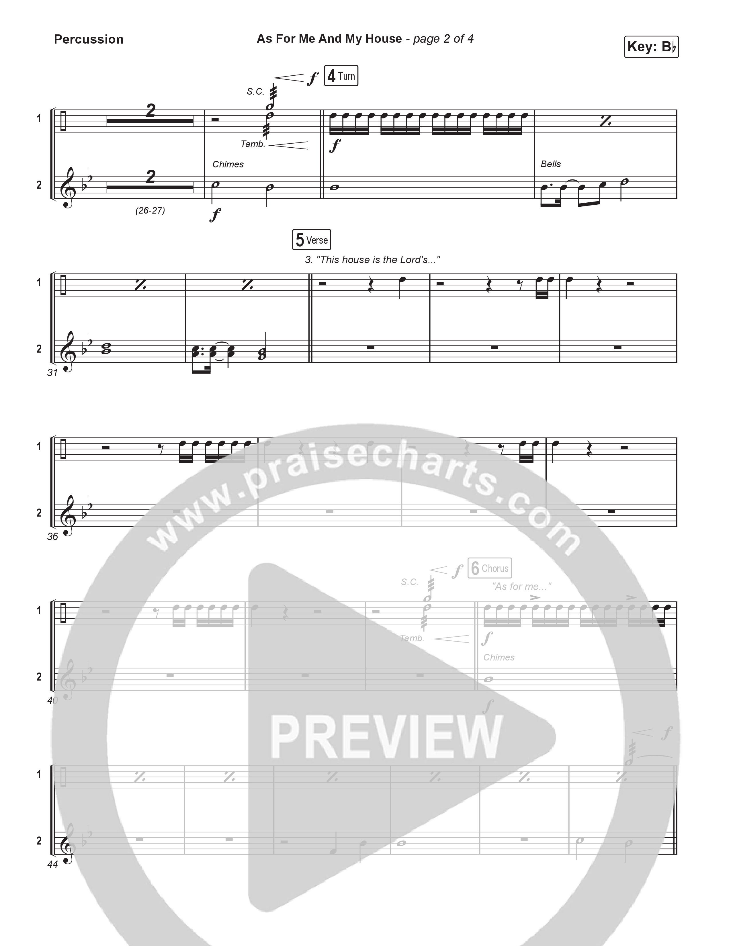 As For Me And My House (Sing It Now) Percussion (Keith & Kristyn Getty / Cochren & Co / Arr. Luke Gambill)