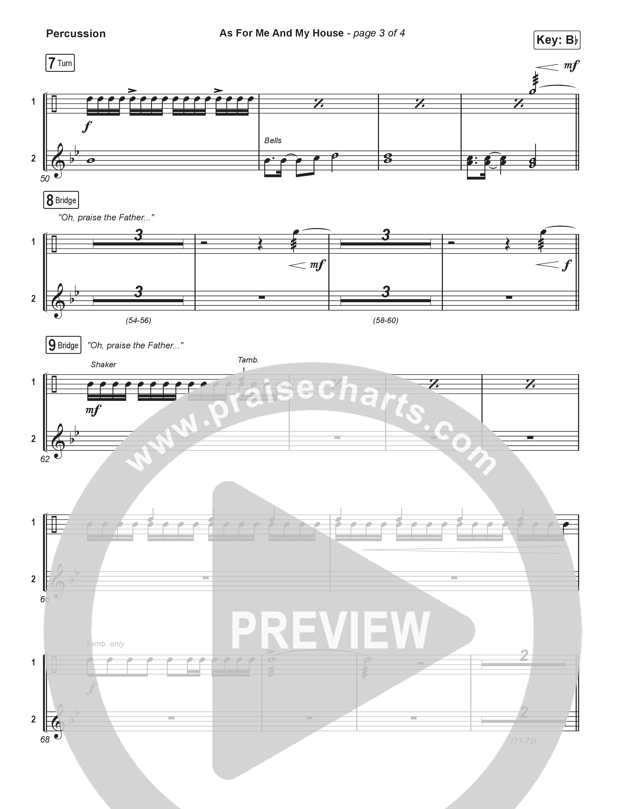 As For Me And My House (Sing It Now) Percussion (Keith & Kristyn Getty / Cochren & Co / Arr. Luke Gambill)