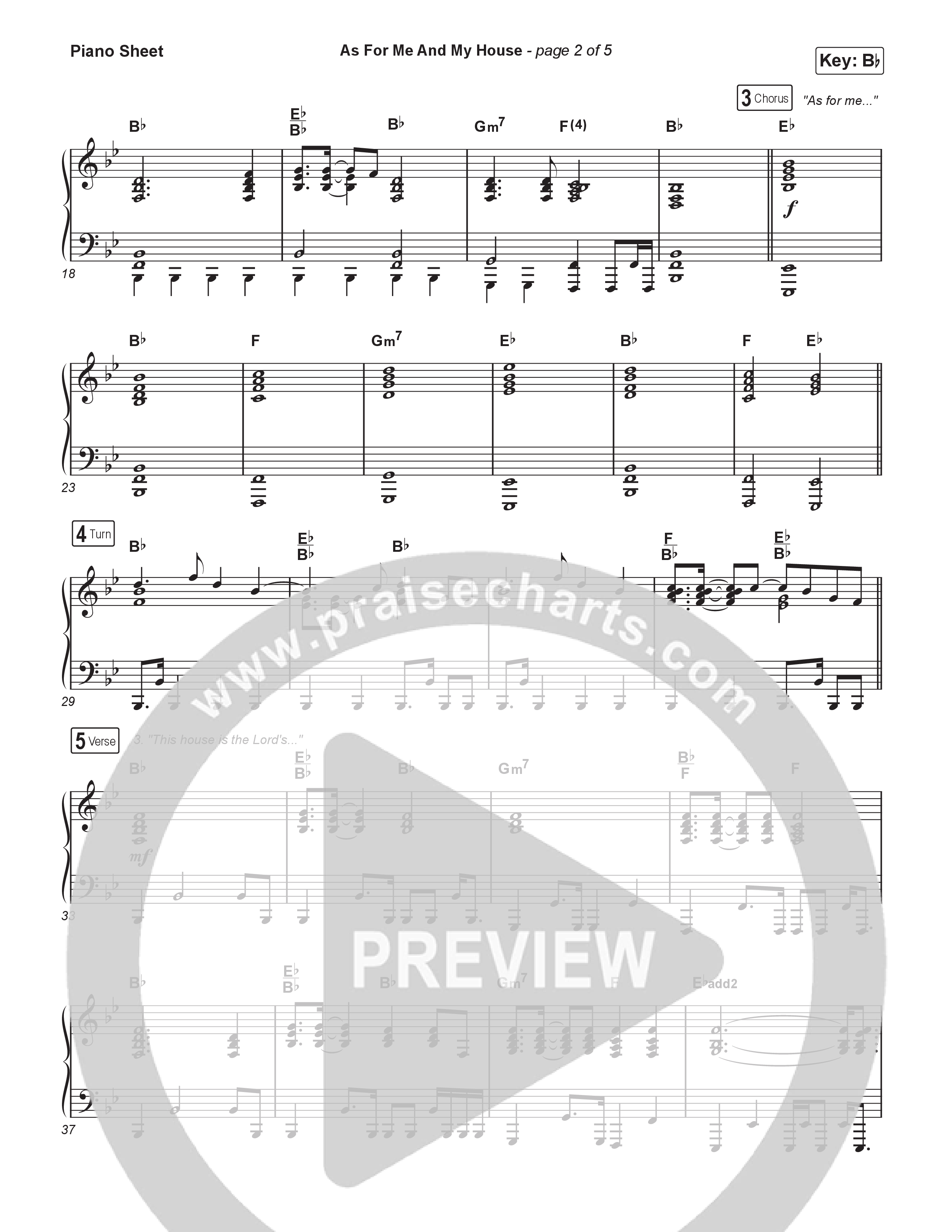 As For Me And My House (Sing It Now) Piano Sheet (Keith & Kristyn Getty / Cochren & Co / Arr. Luke Gambill)
