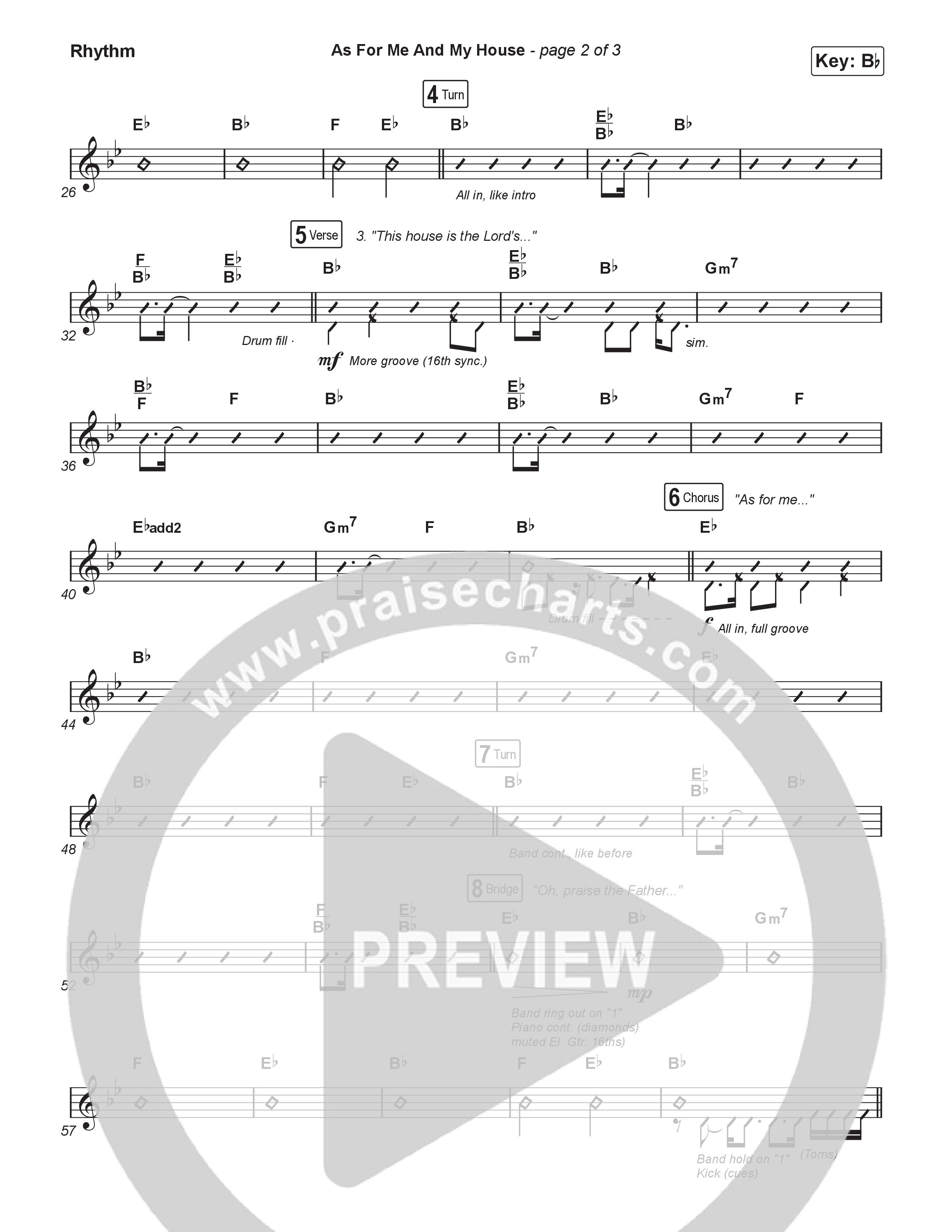 As For Me And My House (Sing It Now) Rhythm Chart (Keith & Kristyn Getty / Cochren & Co / Arr. Luke Gambill)