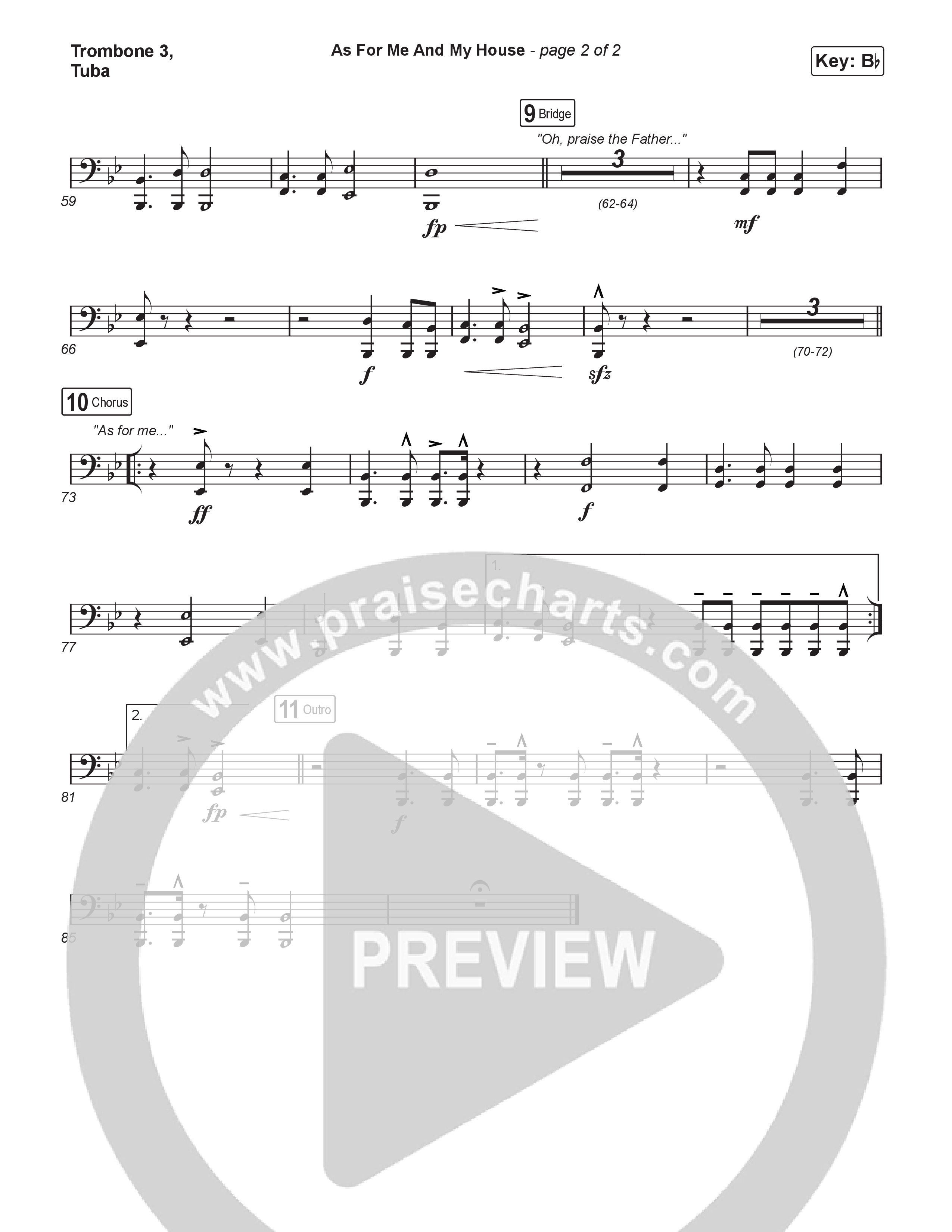 As For Me And My House (Sing It Now) Trombone 3/Tuba (Keith & Kristyn Getty / Cochren & Co / Arr. Luke Gambill)