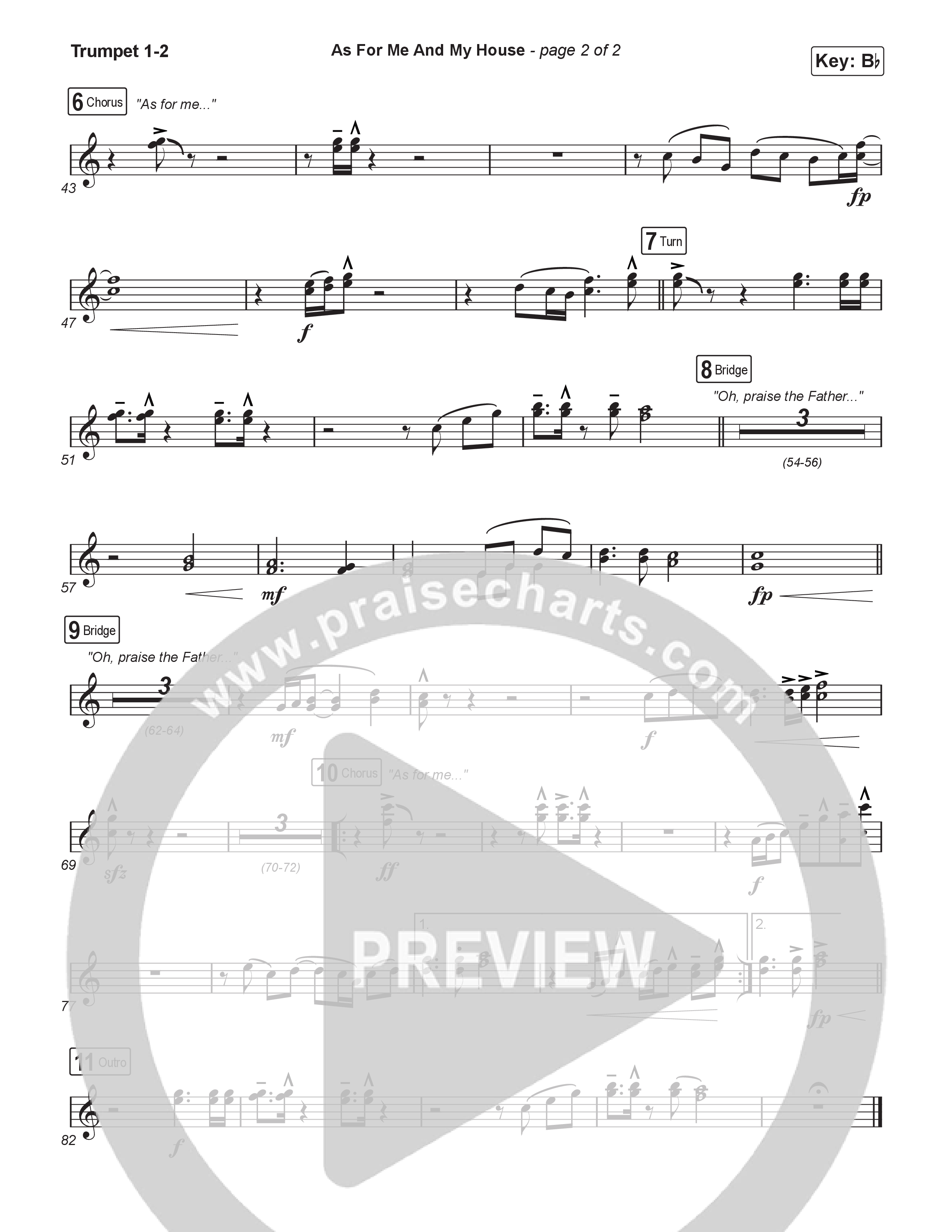 As For Me And My House (Sing It Now) Trumpet 1,2 (Keith & Kristyn Getty / Cochren & Co / Arr. Luke Gambill)