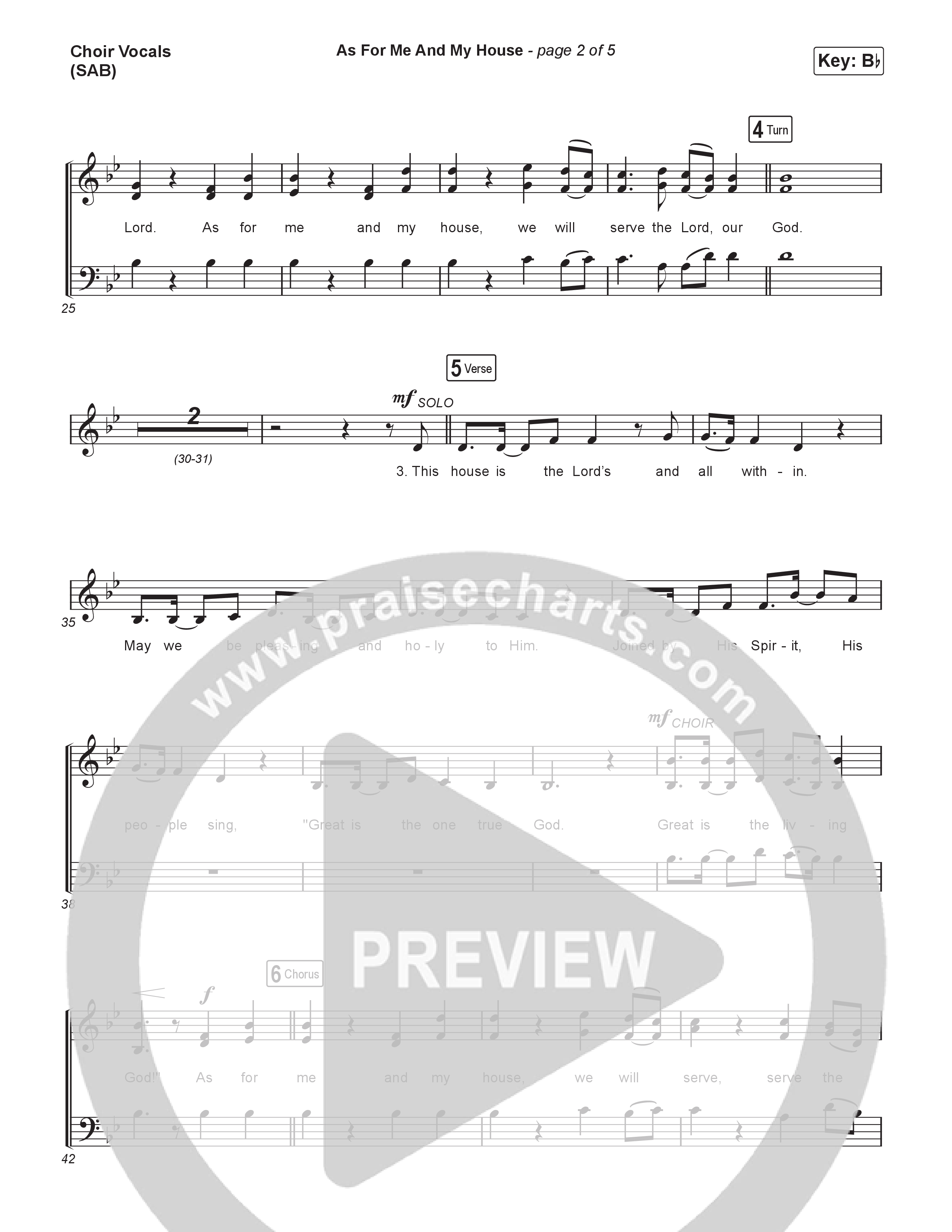 As For Me And My House (Worship Choir/SAB) Choir Sheet (SAB) (Keith & Kristyn Getty / Cochren & Co / Arr. Luke Gambill)