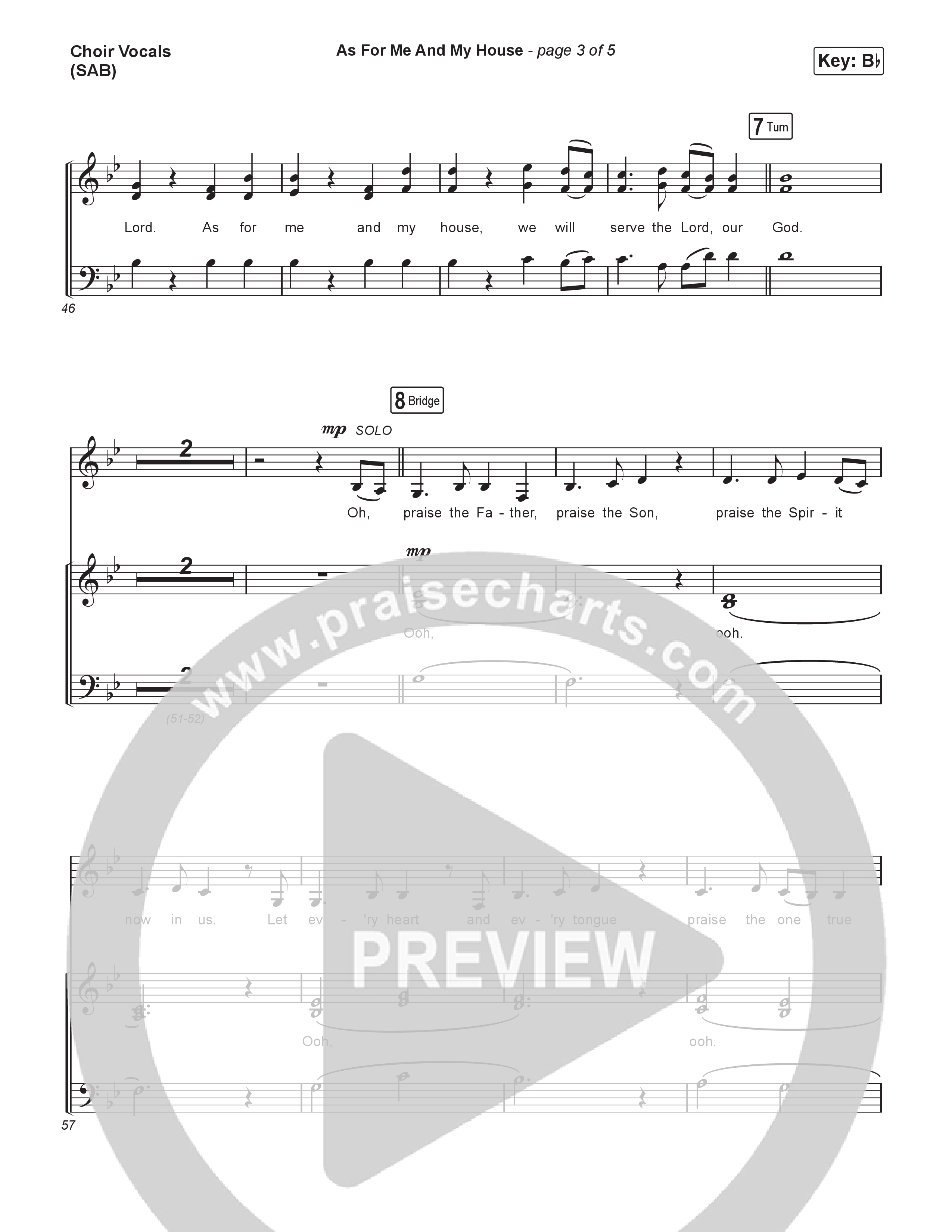 As For Me And My House (Worship Choir/SAB) Choir Sheet (SAB) (Keith & Kristyn Getty / Cochren & Co / Arr. Luke Gambill)