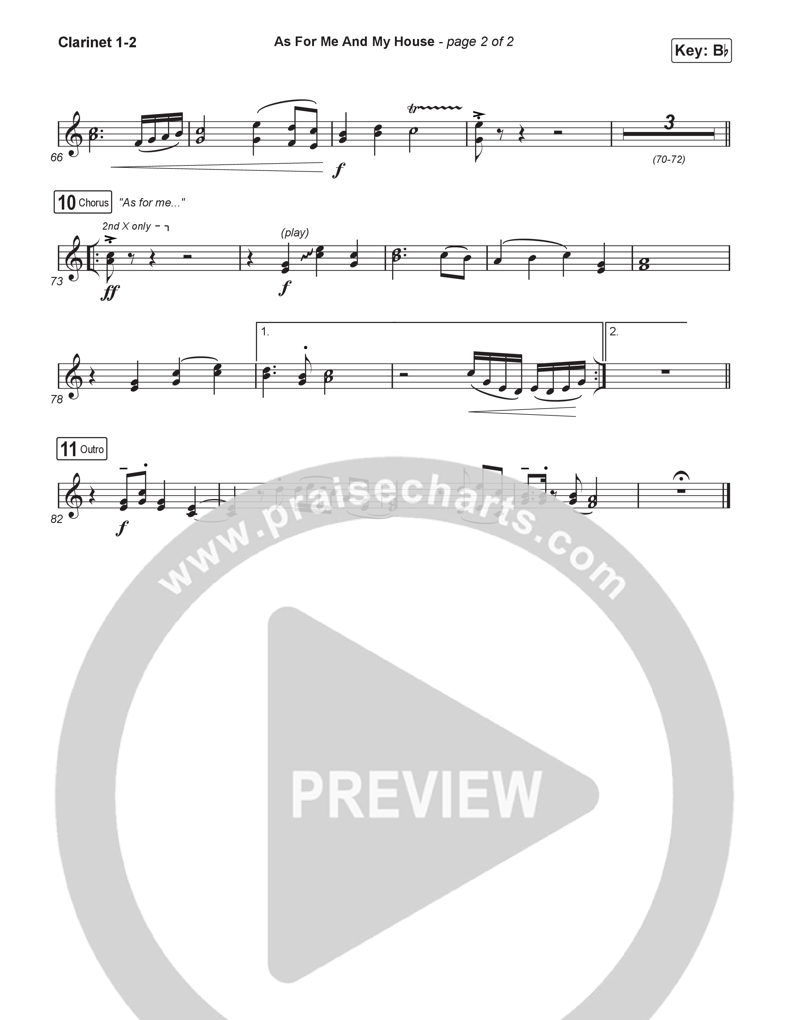 As For Me And My House (Worship Choir/SAB) Clarinet 1/2 (Keith & Kristyn Getty / Cochren & Co / Arr. Luke Gambill)