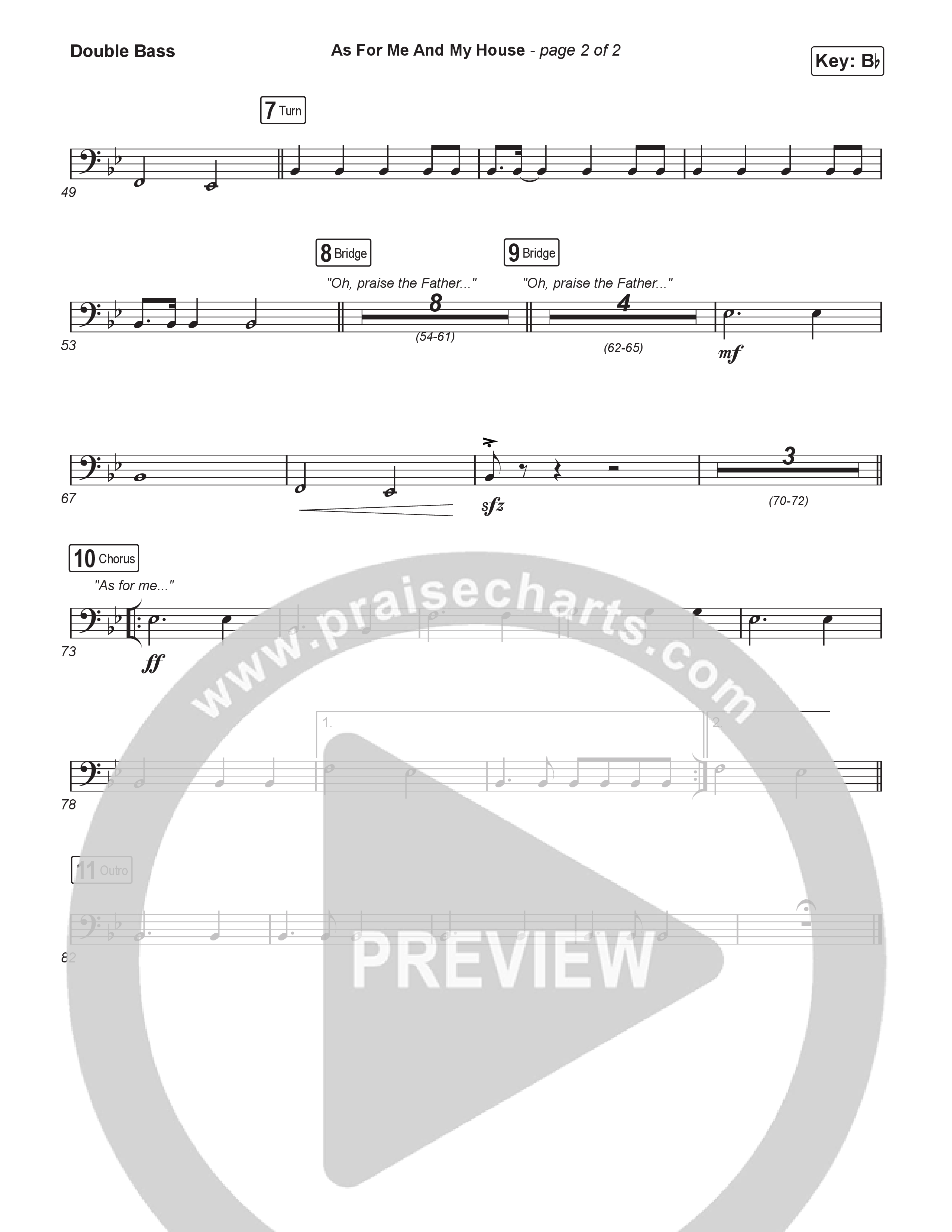 As For Me And My House (Worship Choir/SAB) Double Bass (Keith & Kristyn Getty / Cochren & Co / Arr. Luke Gambill)