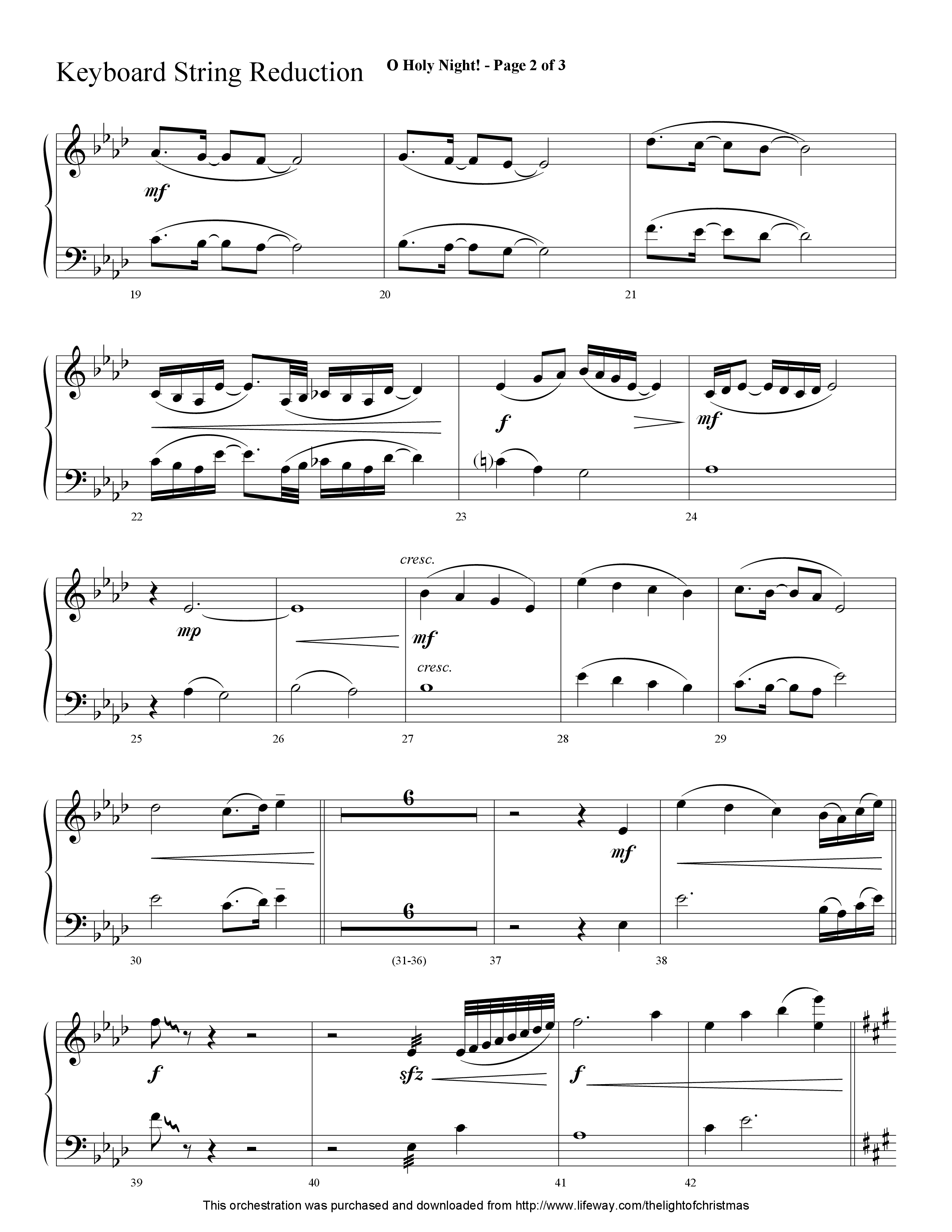 O Holy Night (with Falling Down On Our Knees) (Choral Anthem SATB) String Reduction (Lifeway Choral / Arr. Cliff Duren)