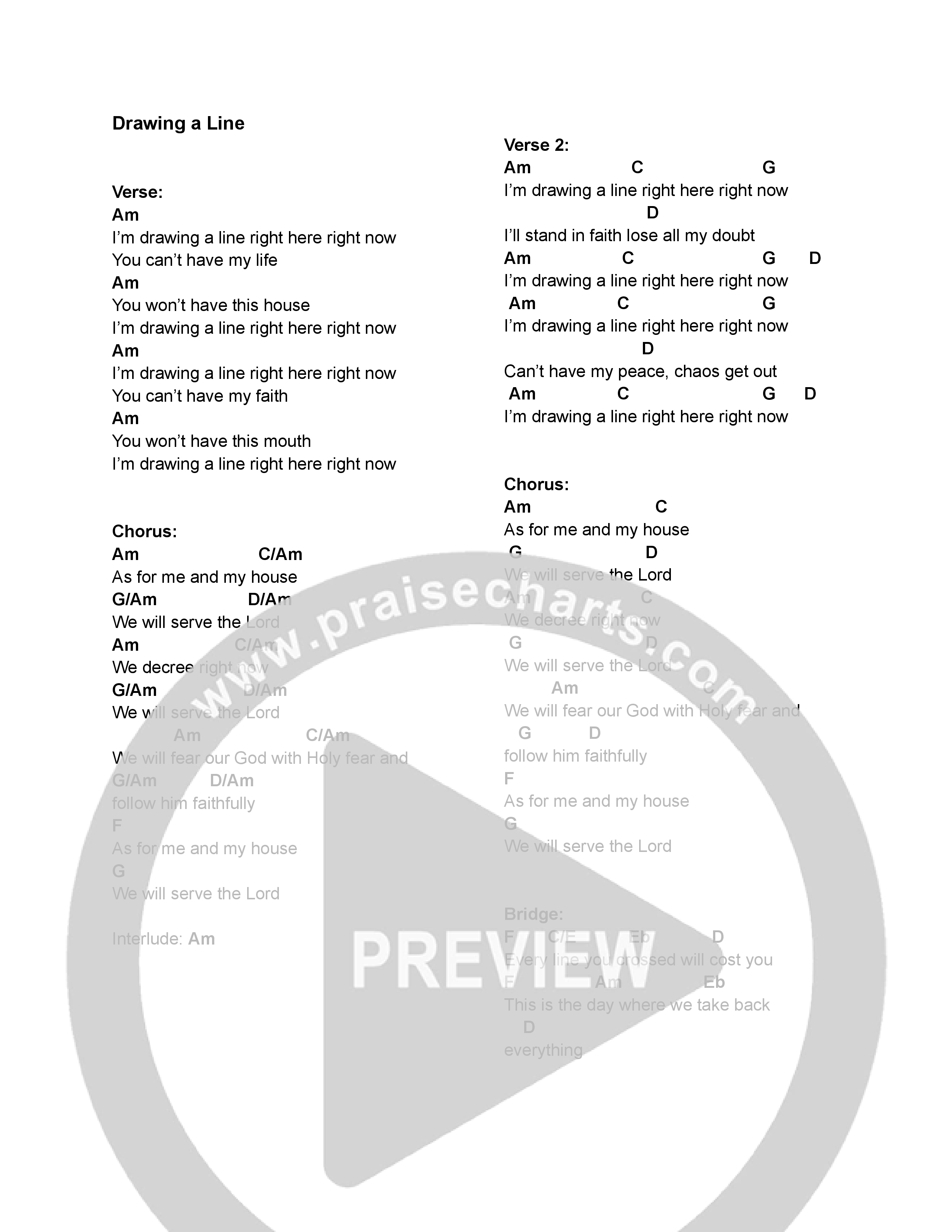 Drawing A Line Chord Chart (North Palm Worship)