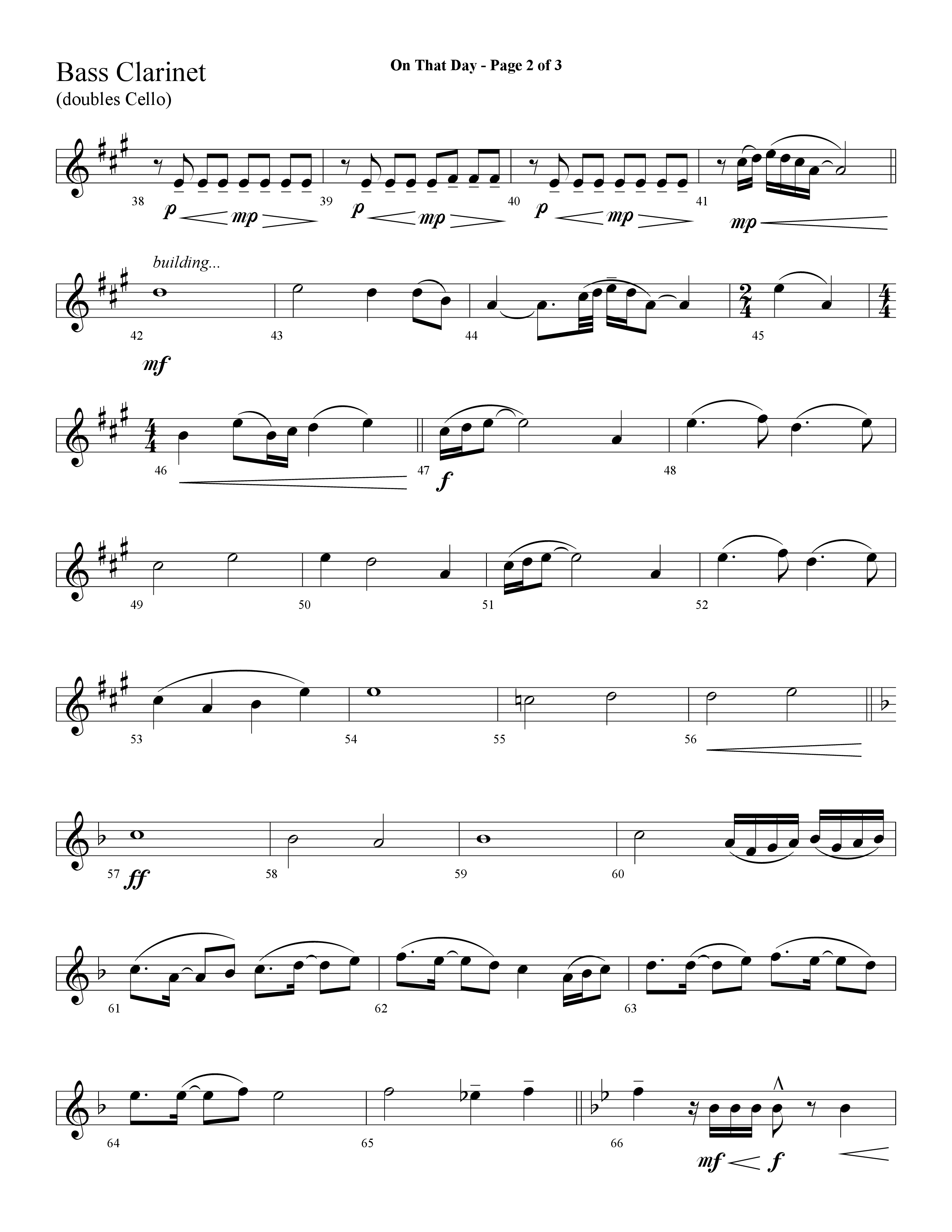 On That Day (with One Day) (Choral Anthem SATB) Bass Clarinet (Lifeway Choral / Arr. Cliff Duren)