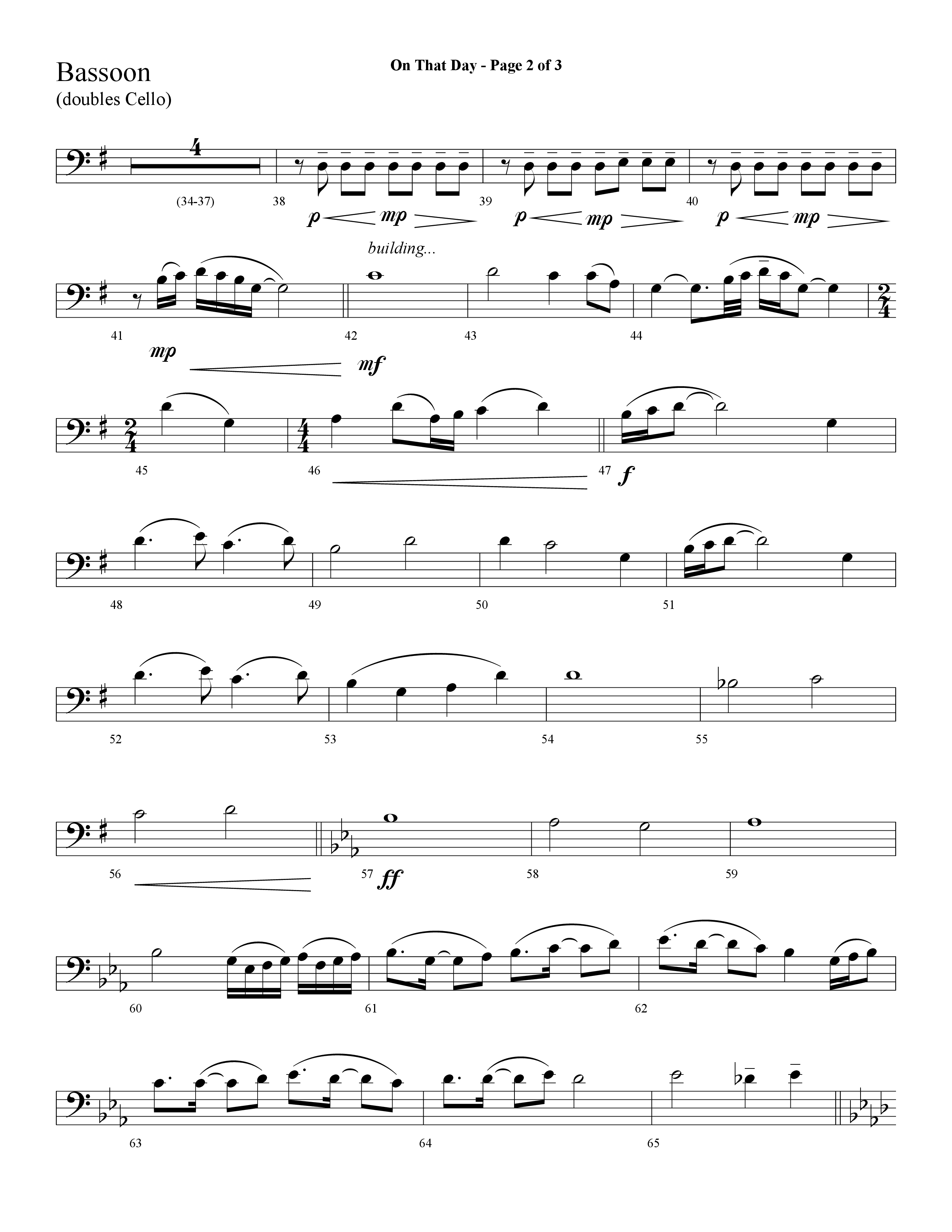 On That Day (with One Day) (Choral Anthem SATB) Bassoon (Lifeway Choral / Arr. Cliff Duren)