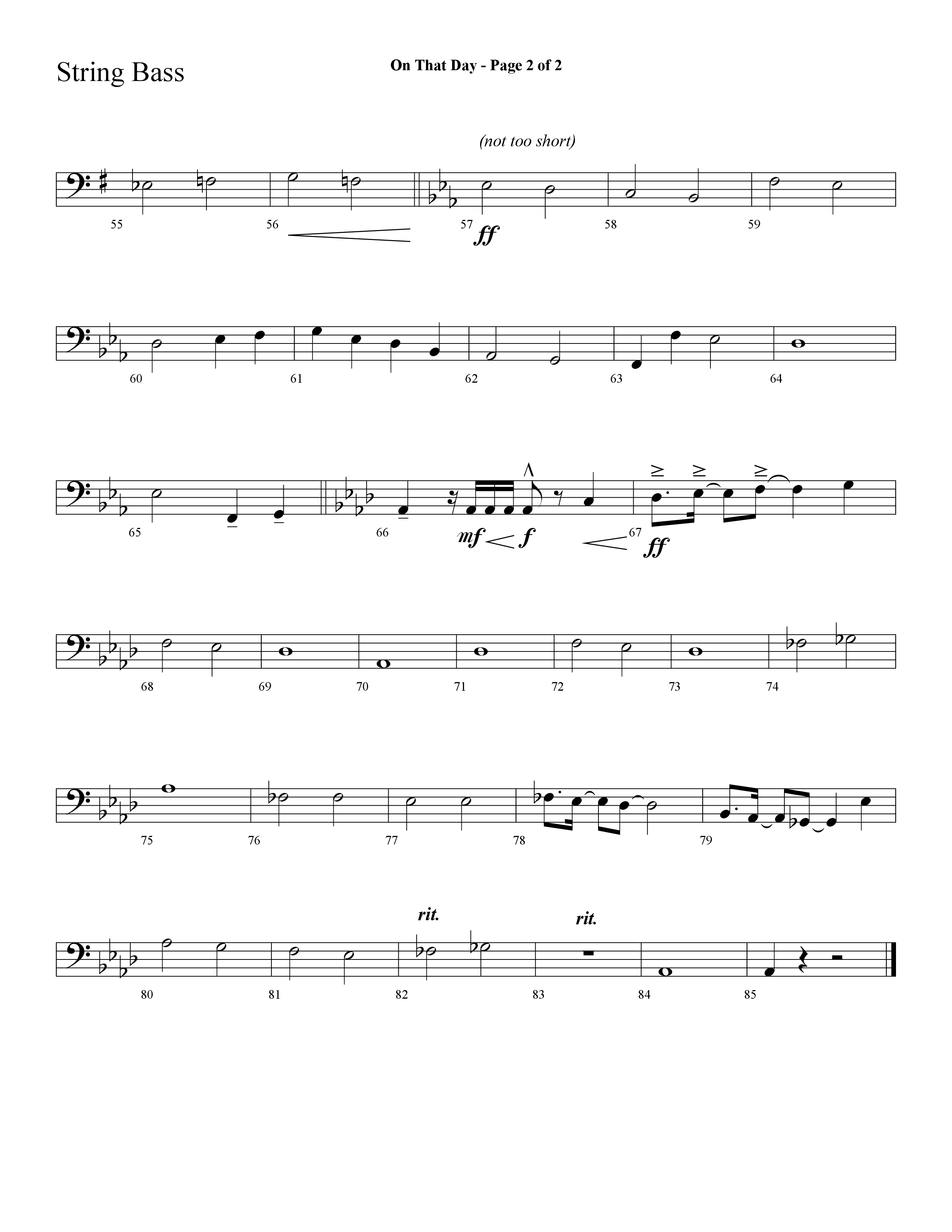 On That Day (with One Day) (Choral Anthem SATB) String Bass (Lifeway Choral / Arr. Cliff Duren)