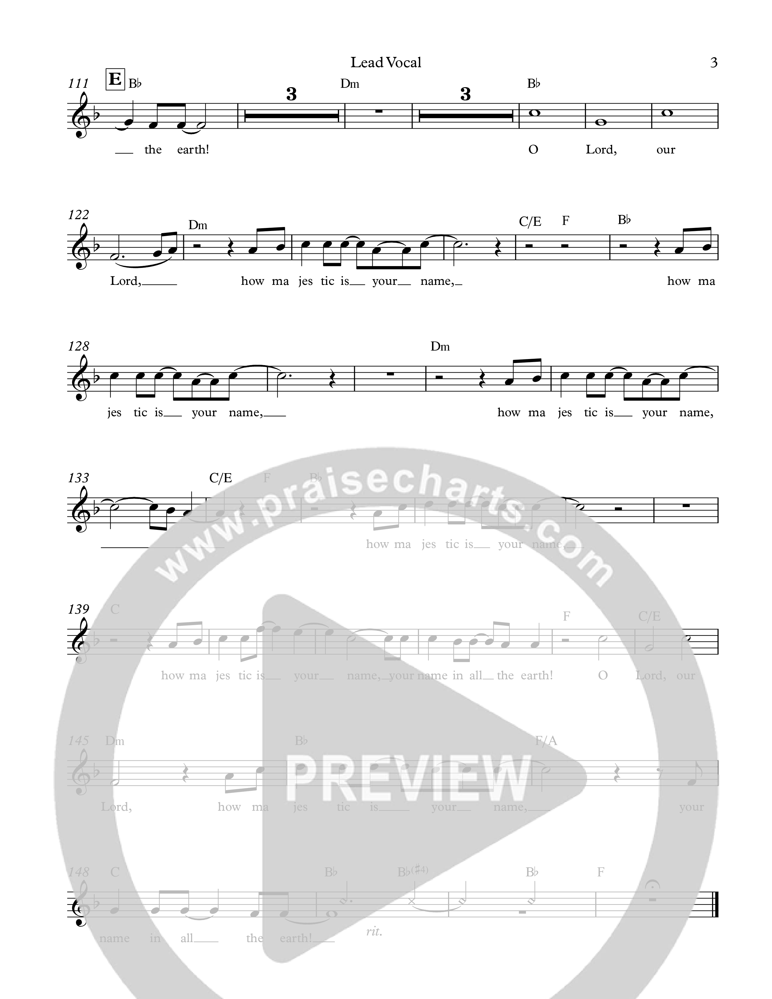 Psalm 8 Lead Sheet Melody (The Corner Room)