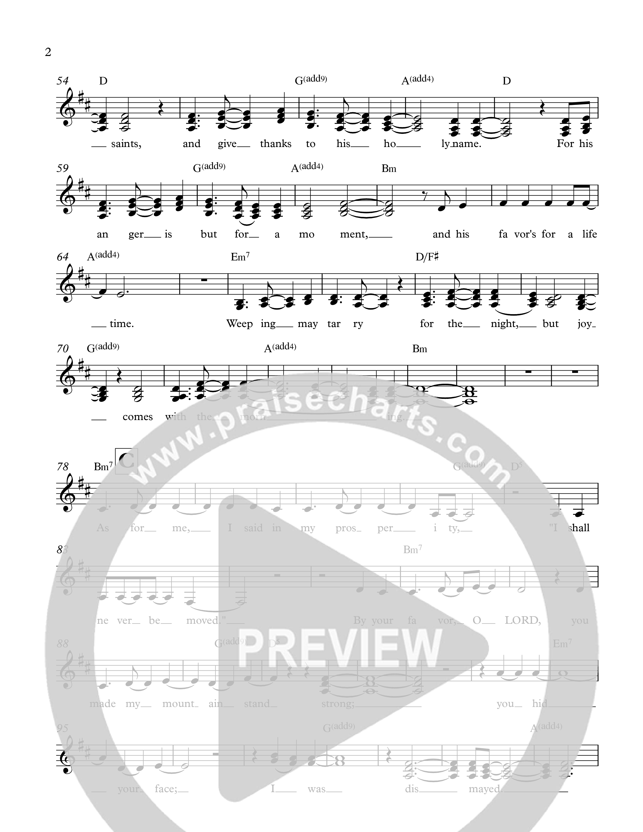 Psalm 30 Choir Sheet (The Corner Room)