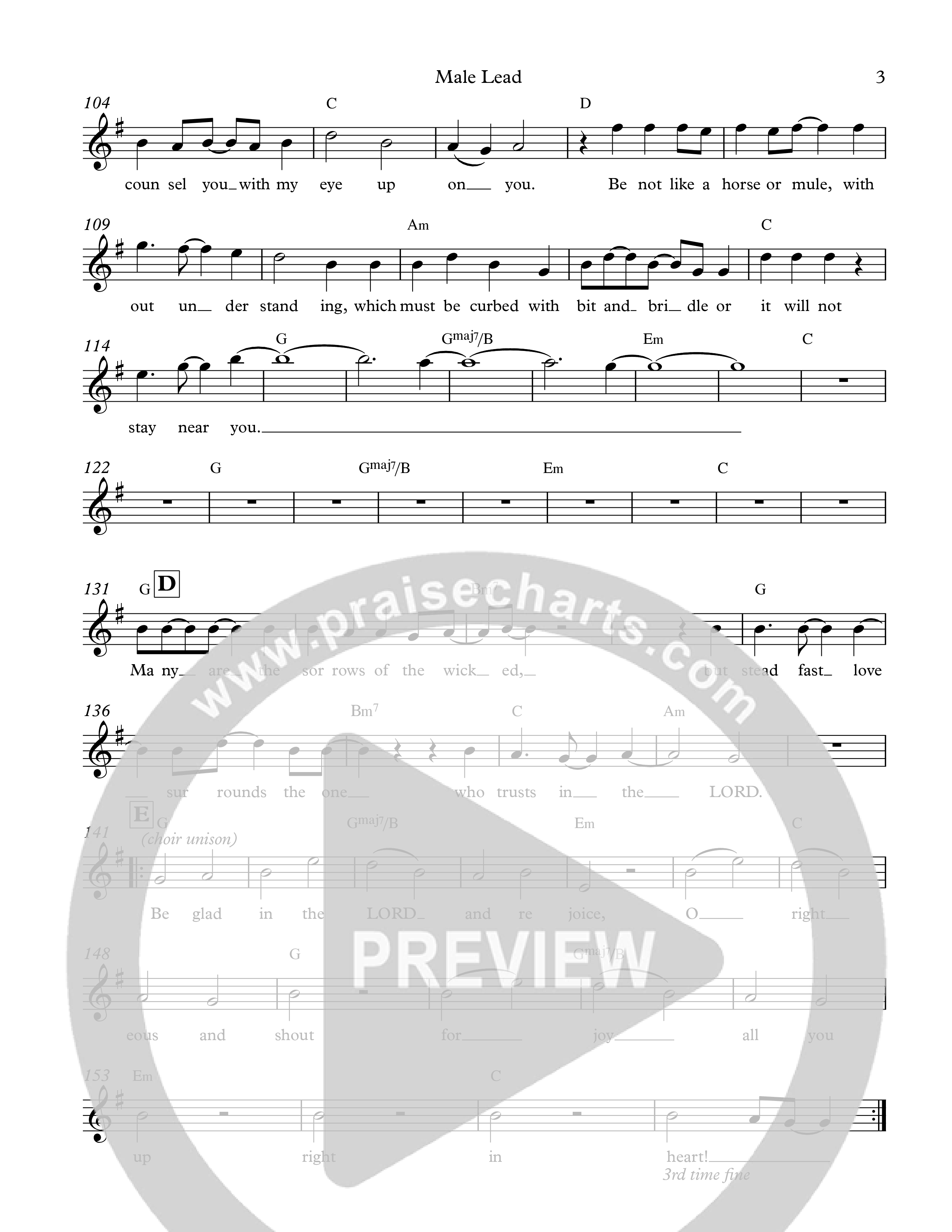 Psalm 32 Lead Sheet Melody (The Corner Room)