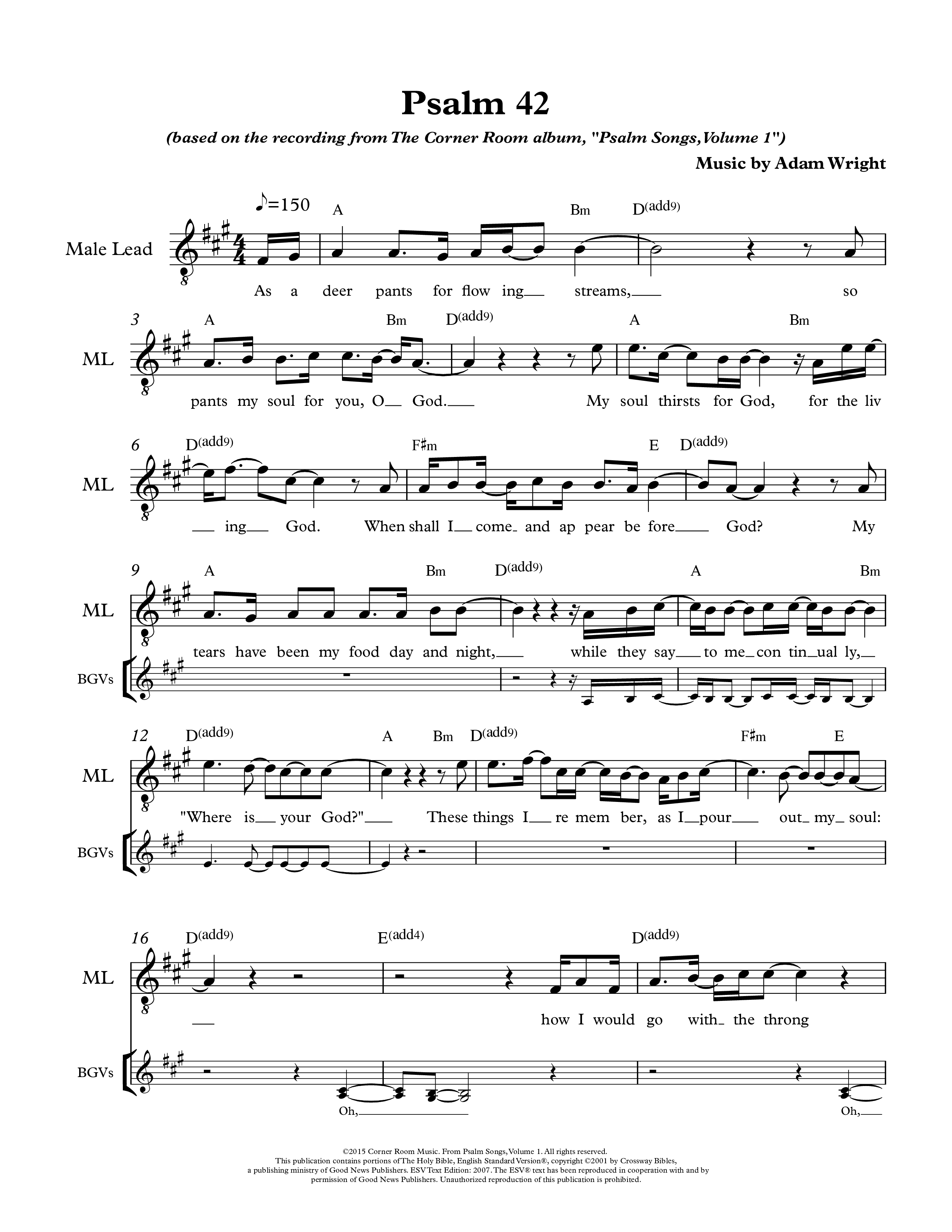 Psalm 42 Choir Sheet (The Corner Room)