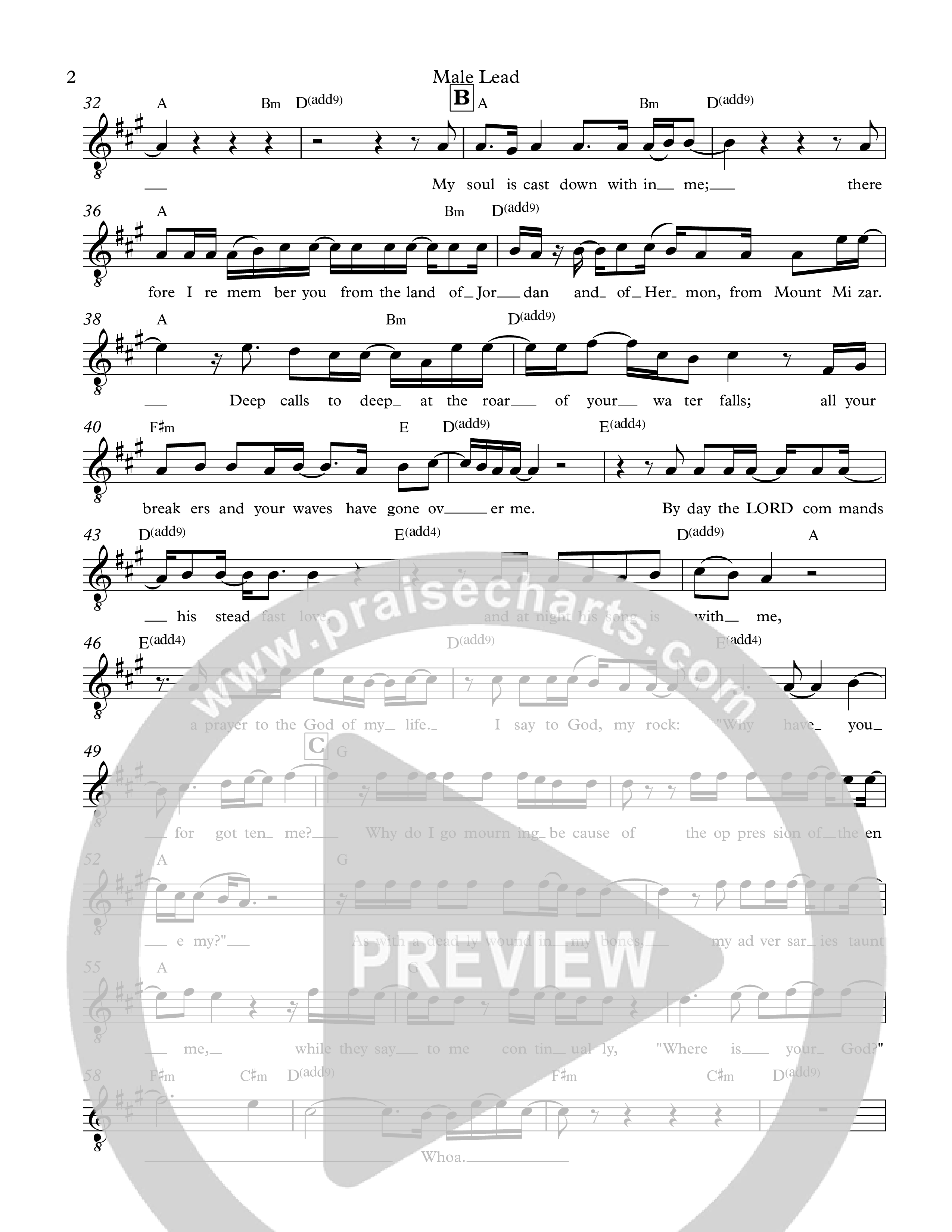 Psalm 42 Lead Sheet Melody (The Corner Room)