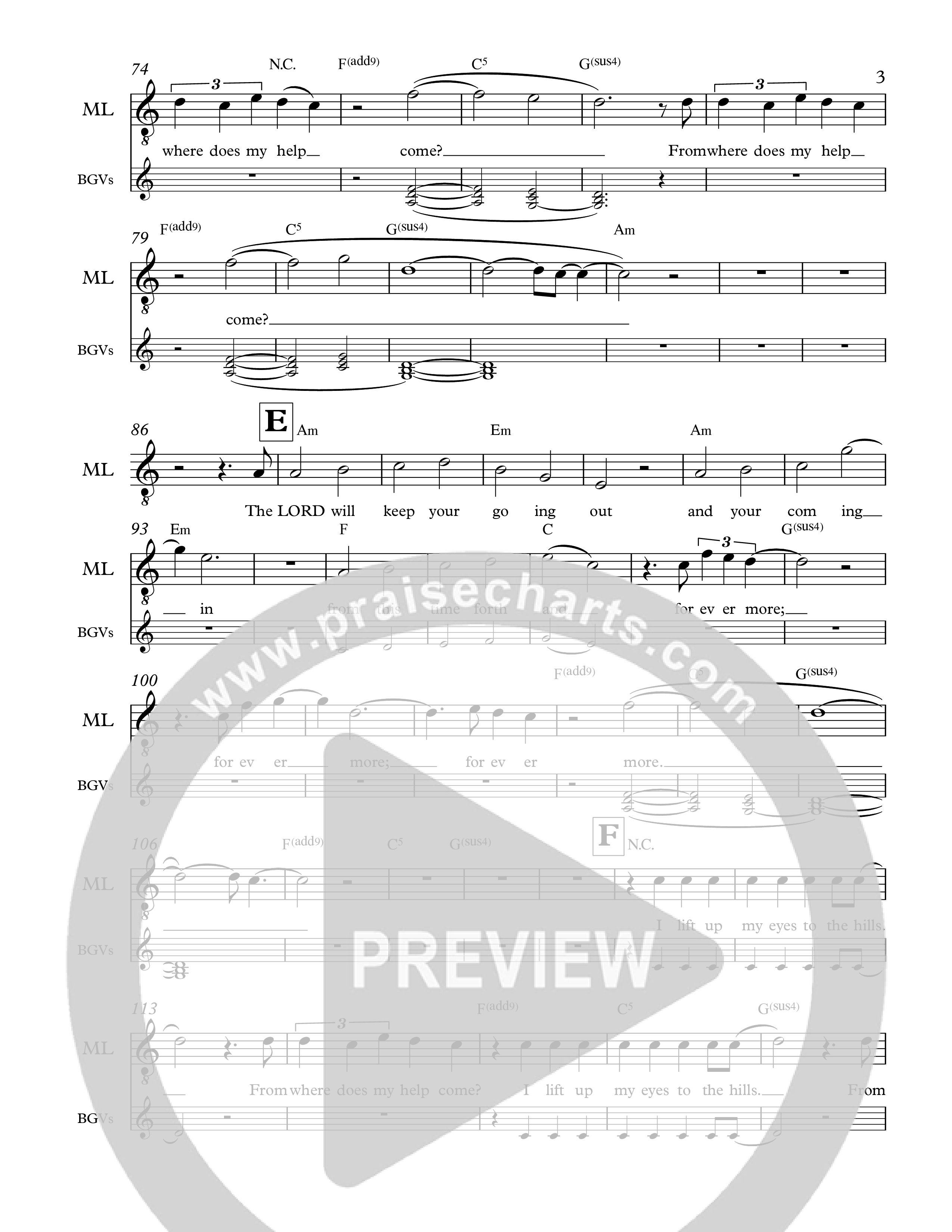 Psalm 121 Choir Sheet (The Corner Room)