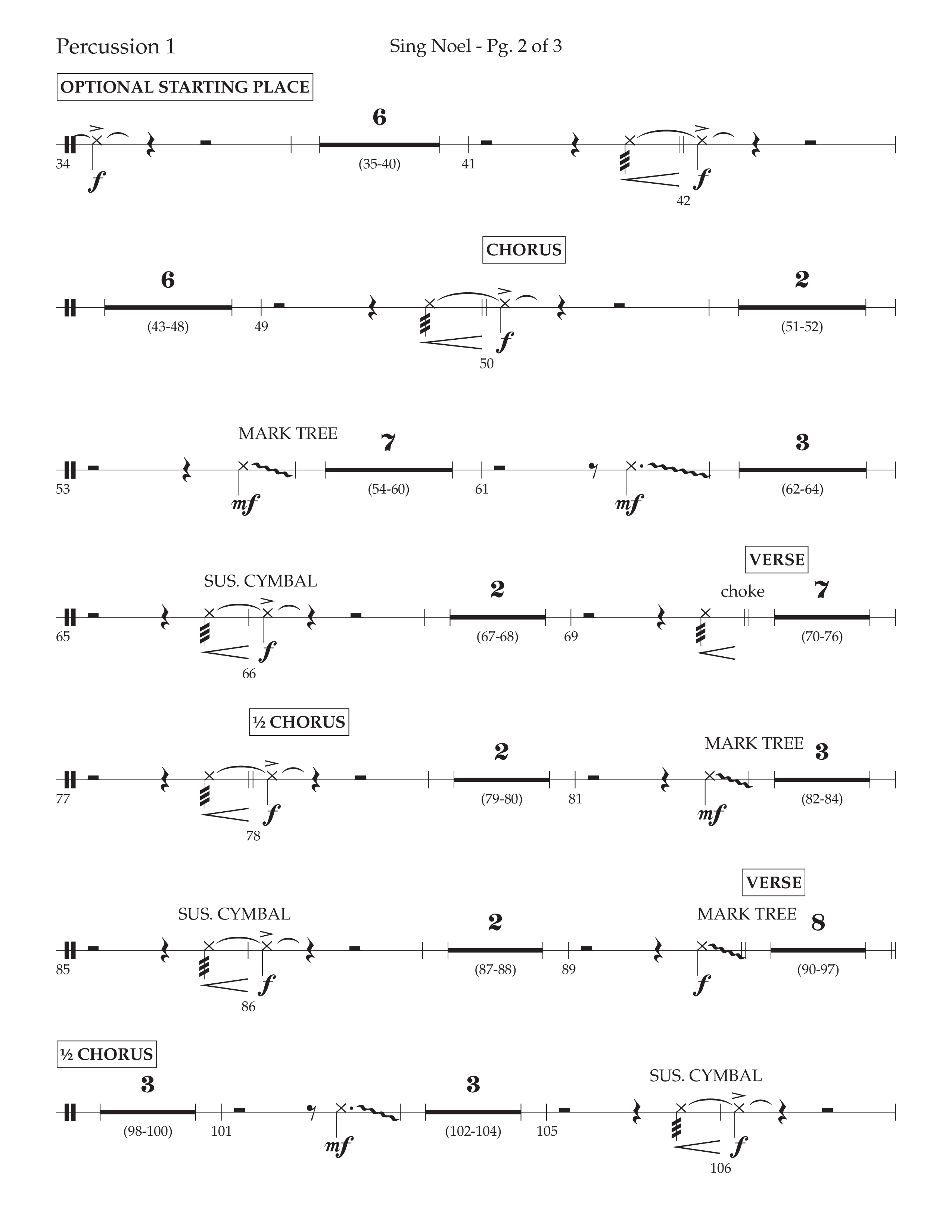 Sing Noel (with Angels We Have Heard on High) (Choral Anthem SATB) Percussion (Lifeway Choral / Arr. Cliff Duren)