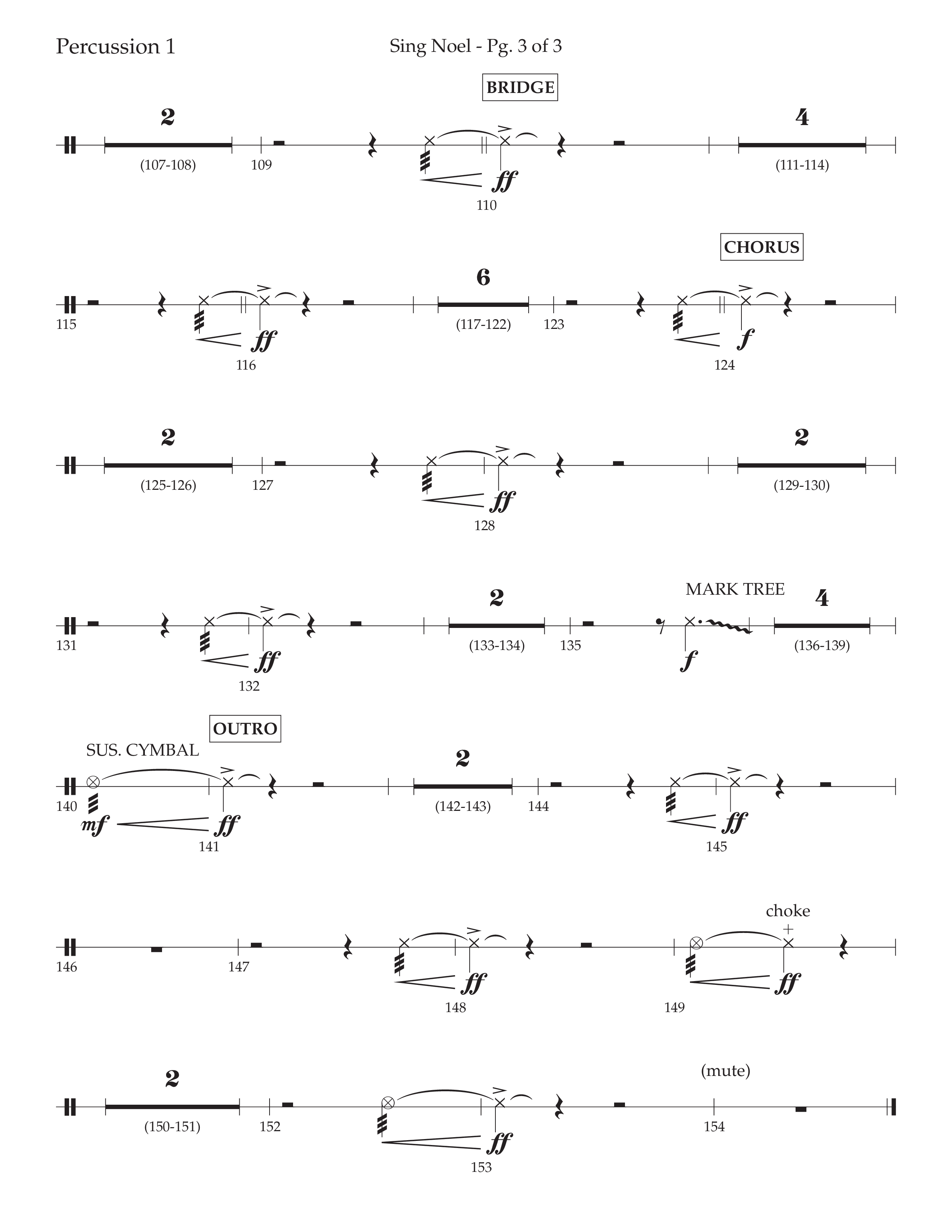 Sing Noel (with Angels We Have Heard on High) (Choral Anthem SATB) Percussion (Lifeway Choral / Arr. Cliff Duren)