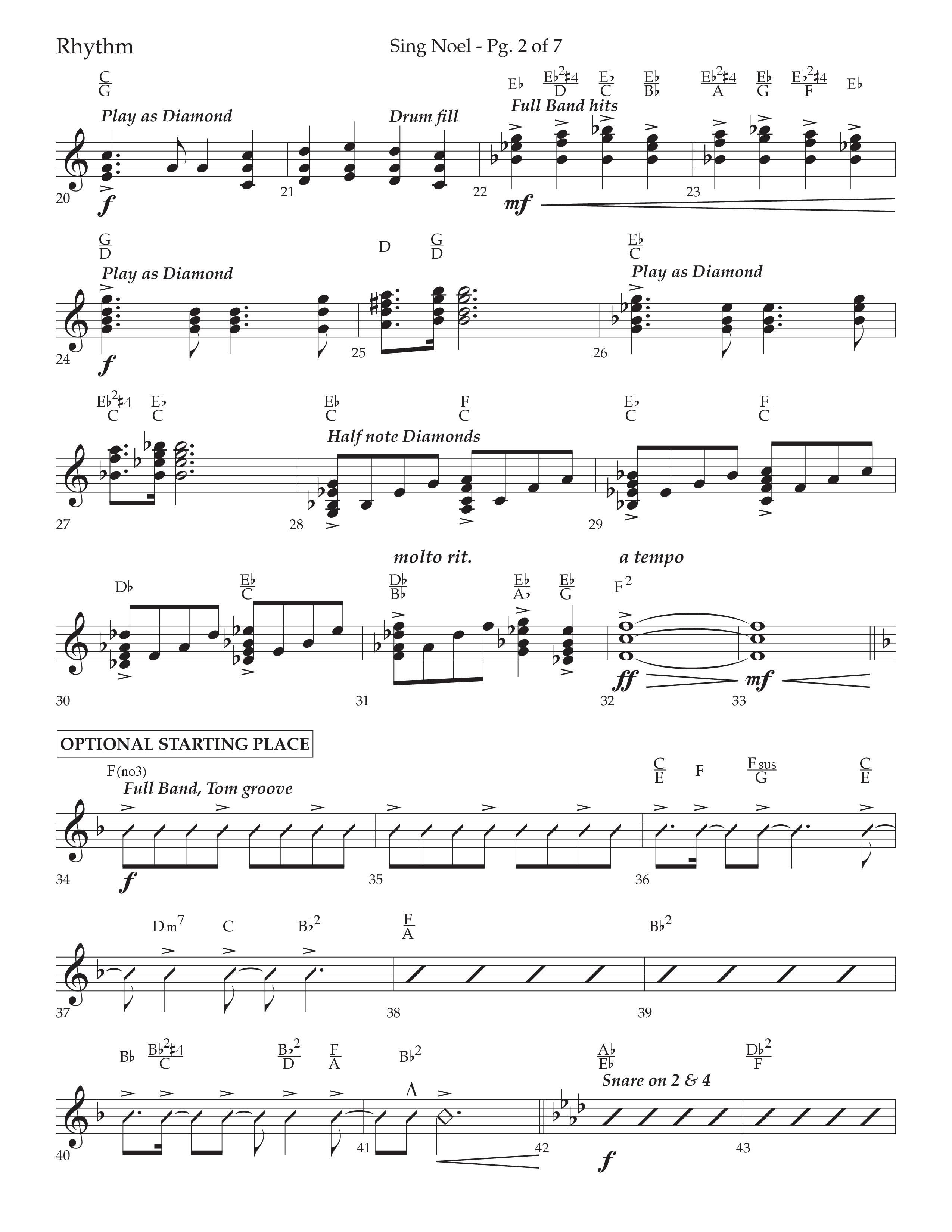 Sing Noel (with Angels We Have Heard on High) (Choral Anthem SATB) Rhythm Chart (Lifeway Choral / Arr. Cliff Duren)