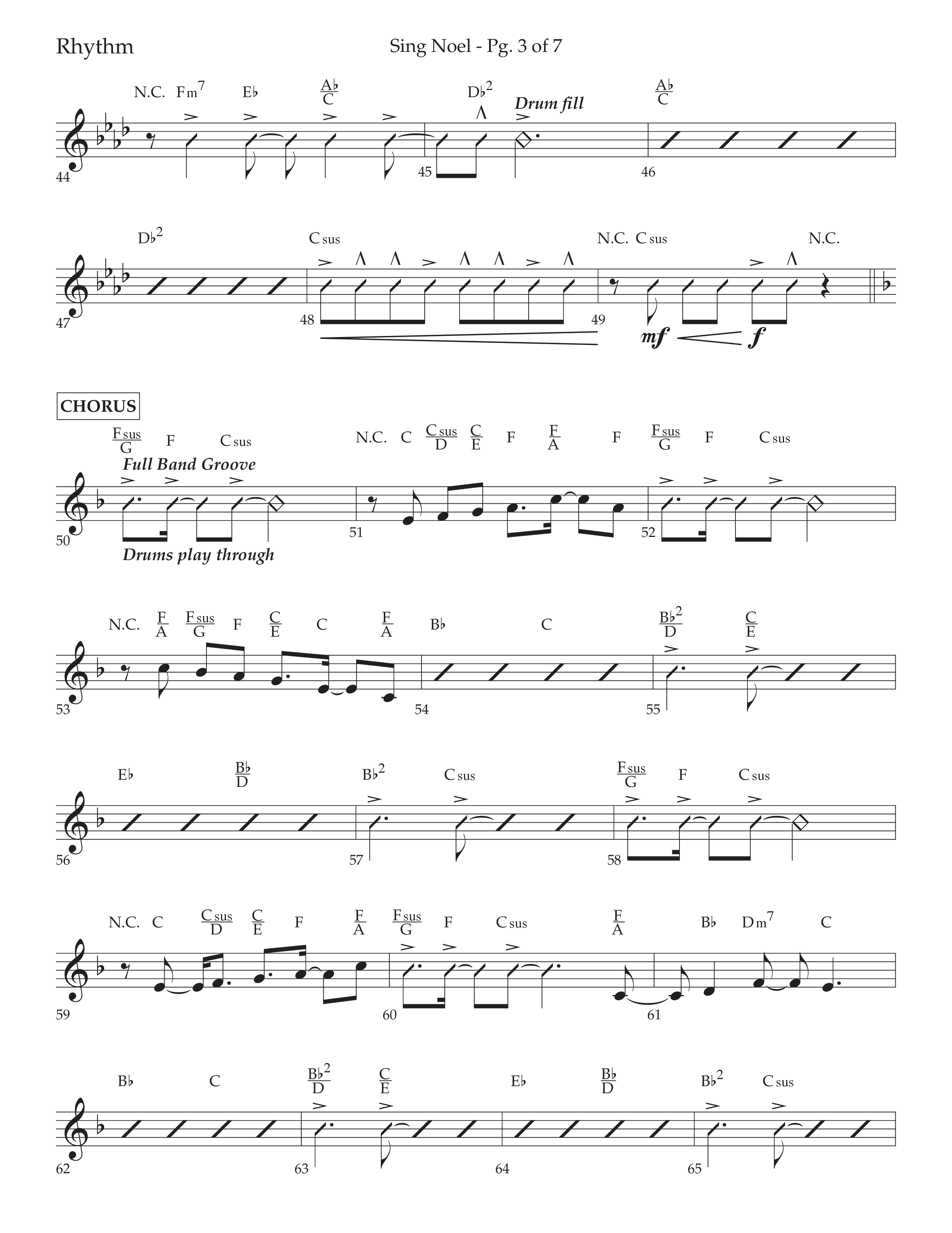 Sing Noel (with Angels We Have Heard on High) (Choral Anthem SATB) Rhythm Chart (Lifeway Choral / Arr. Cliff Duren)