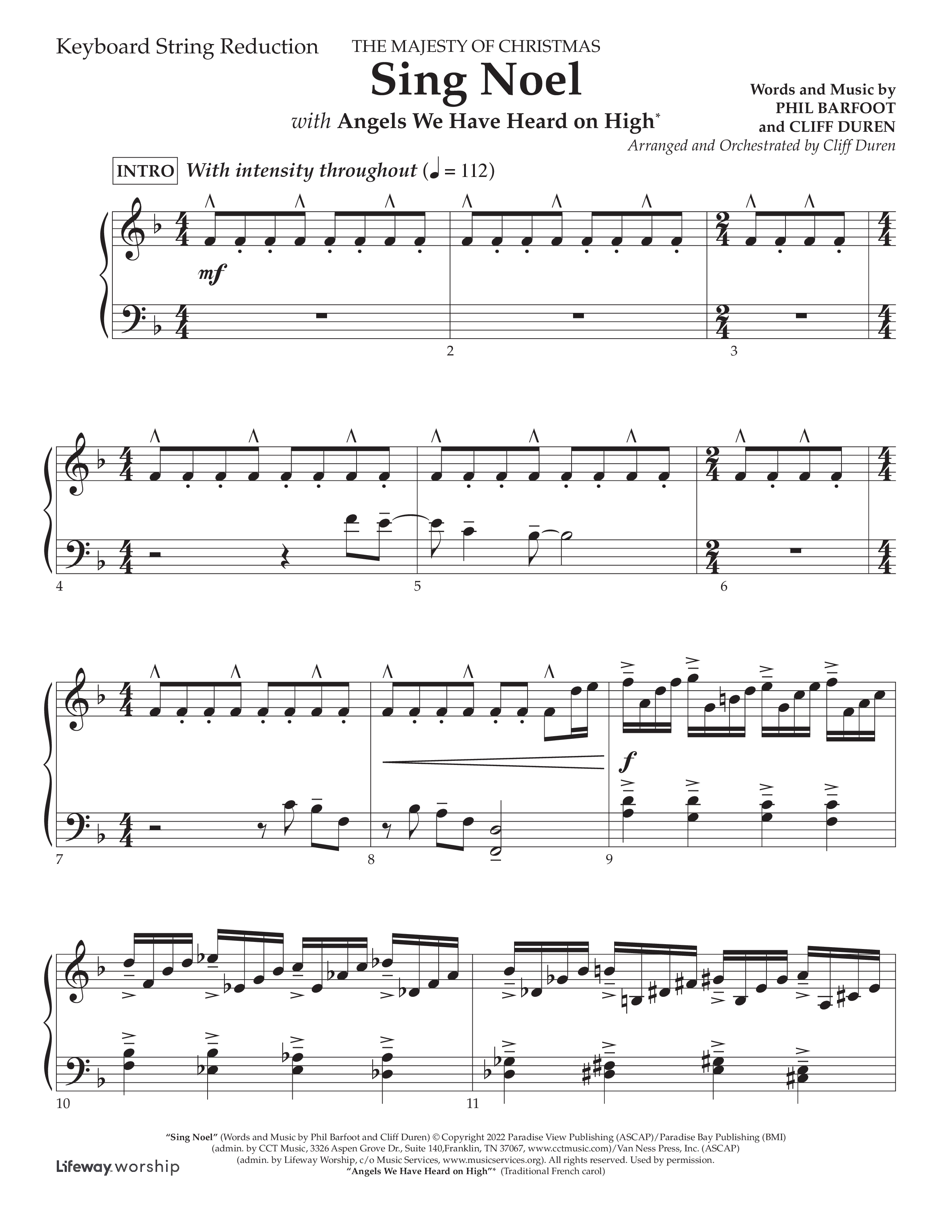 Sing Noel (with Angels We Have Heard on High) (Choral Anthem SATB) String Reduction (Lifeway Choral / Arr. Cliff Duren)