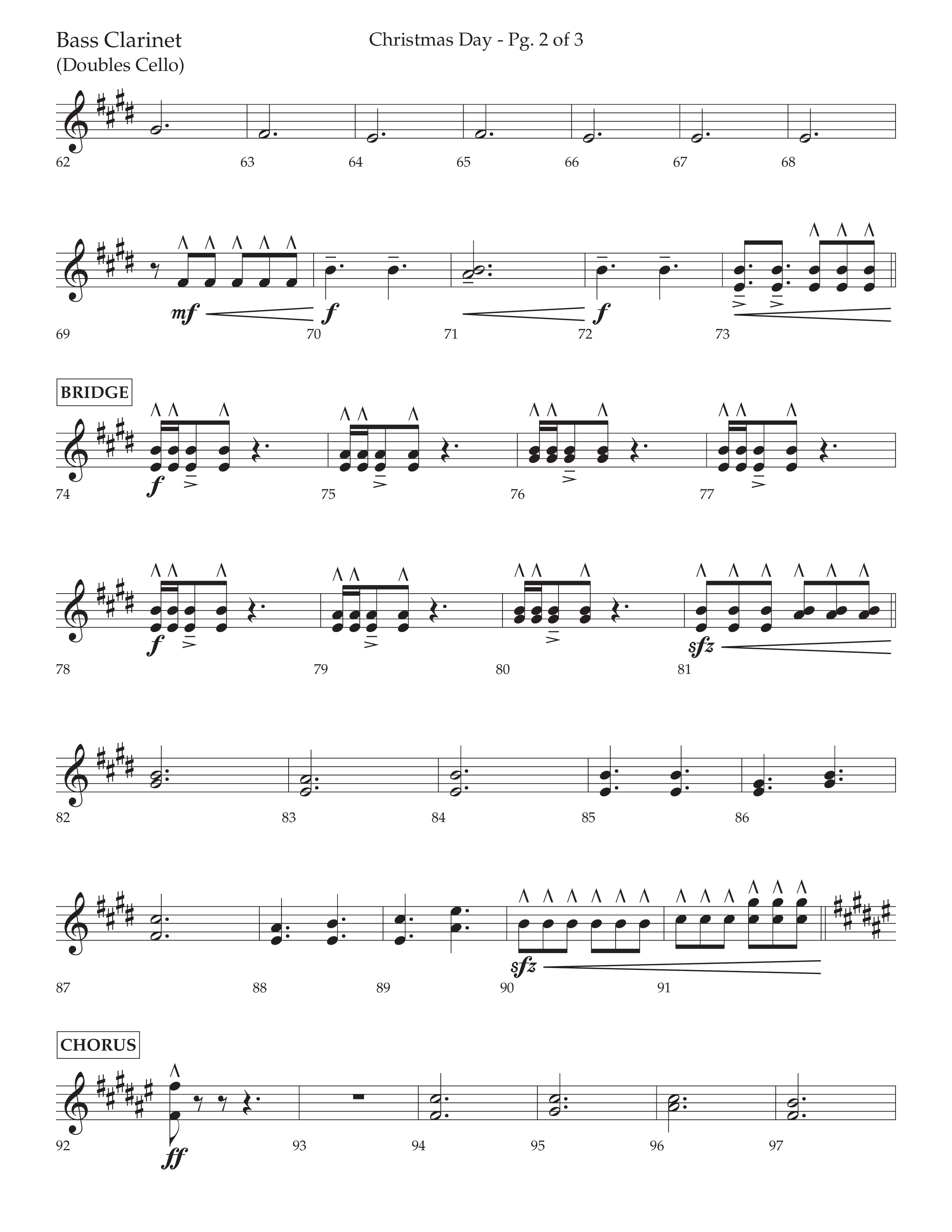 Christmas Day (Choral Anthem SATB) Bass Clarinet (Lifeway Choral / Arr. David Wise / Orch. Cliff Duren)