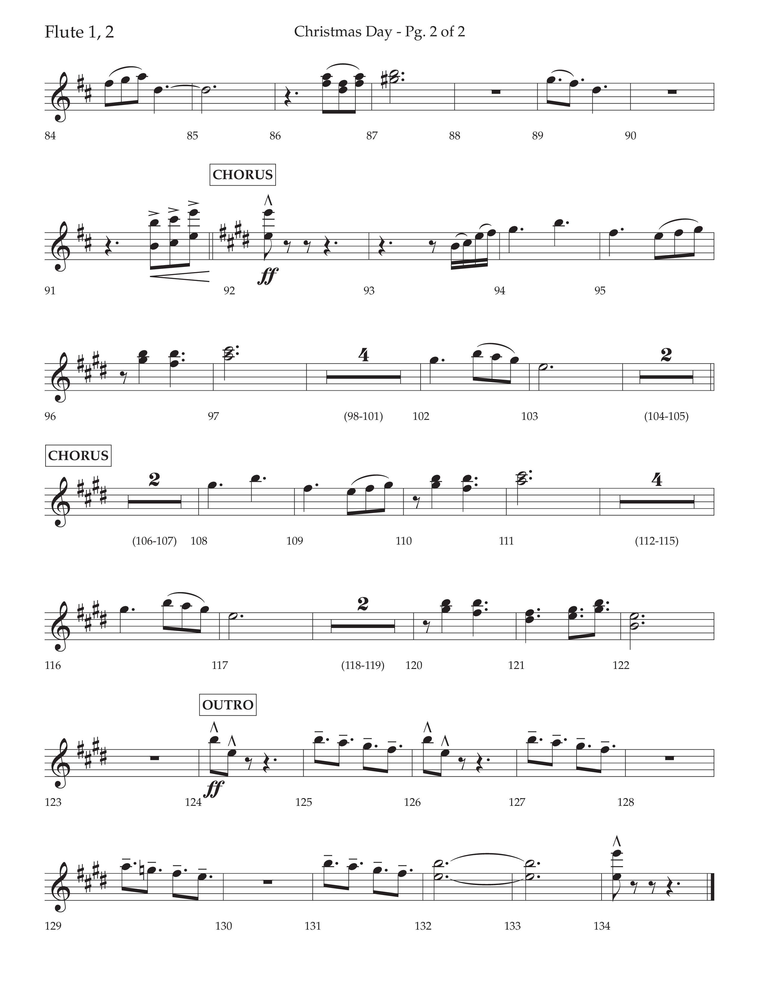 Christmas Day (Choral Anthem SATB) Flute 1/2 (Lifeway Choral / Arr. David Wise / Orch. Cliff Duren)