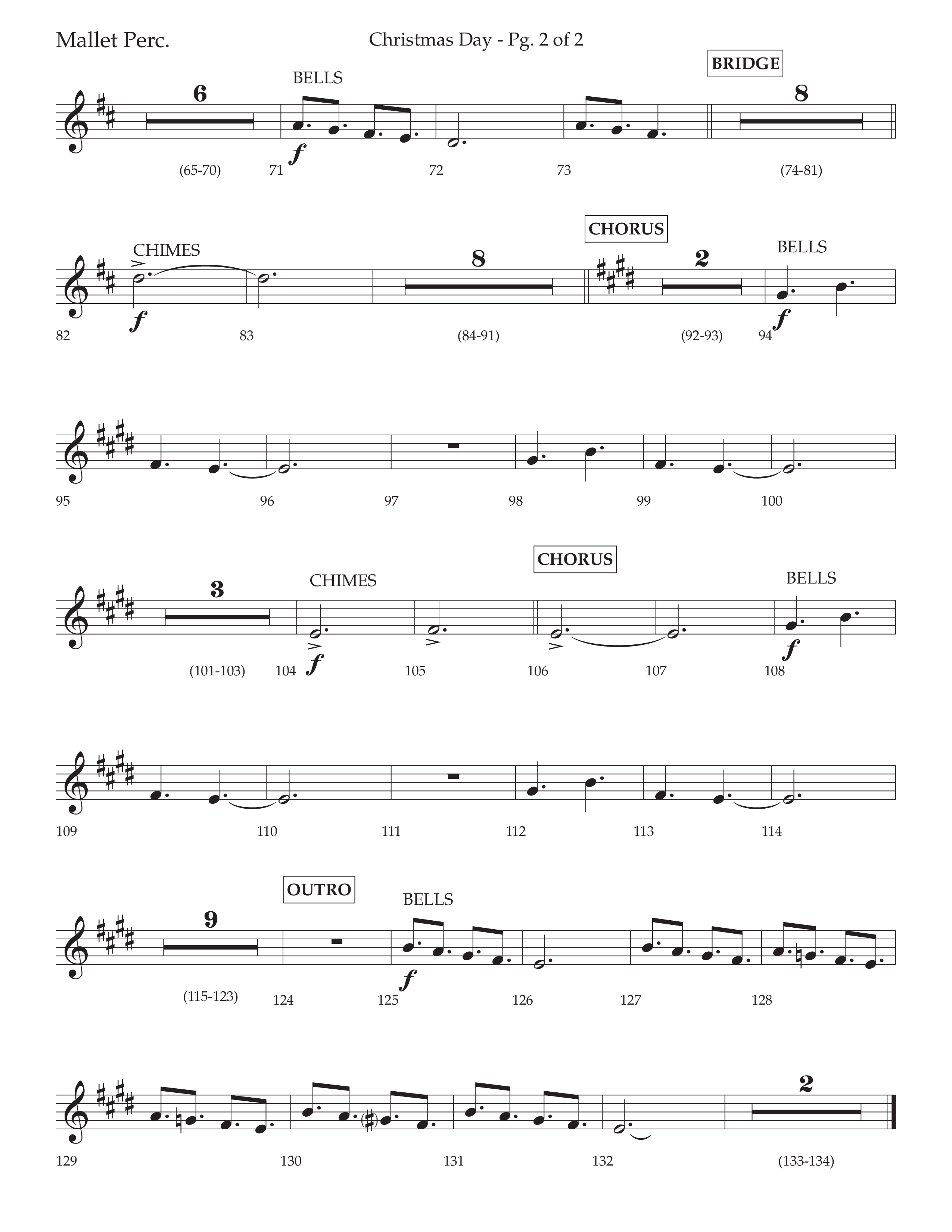 Christmas Day (Choral Anthem SATB) Mallets (Lifeway Choral / Arr. David Wise / Orch. Cliff Duren)