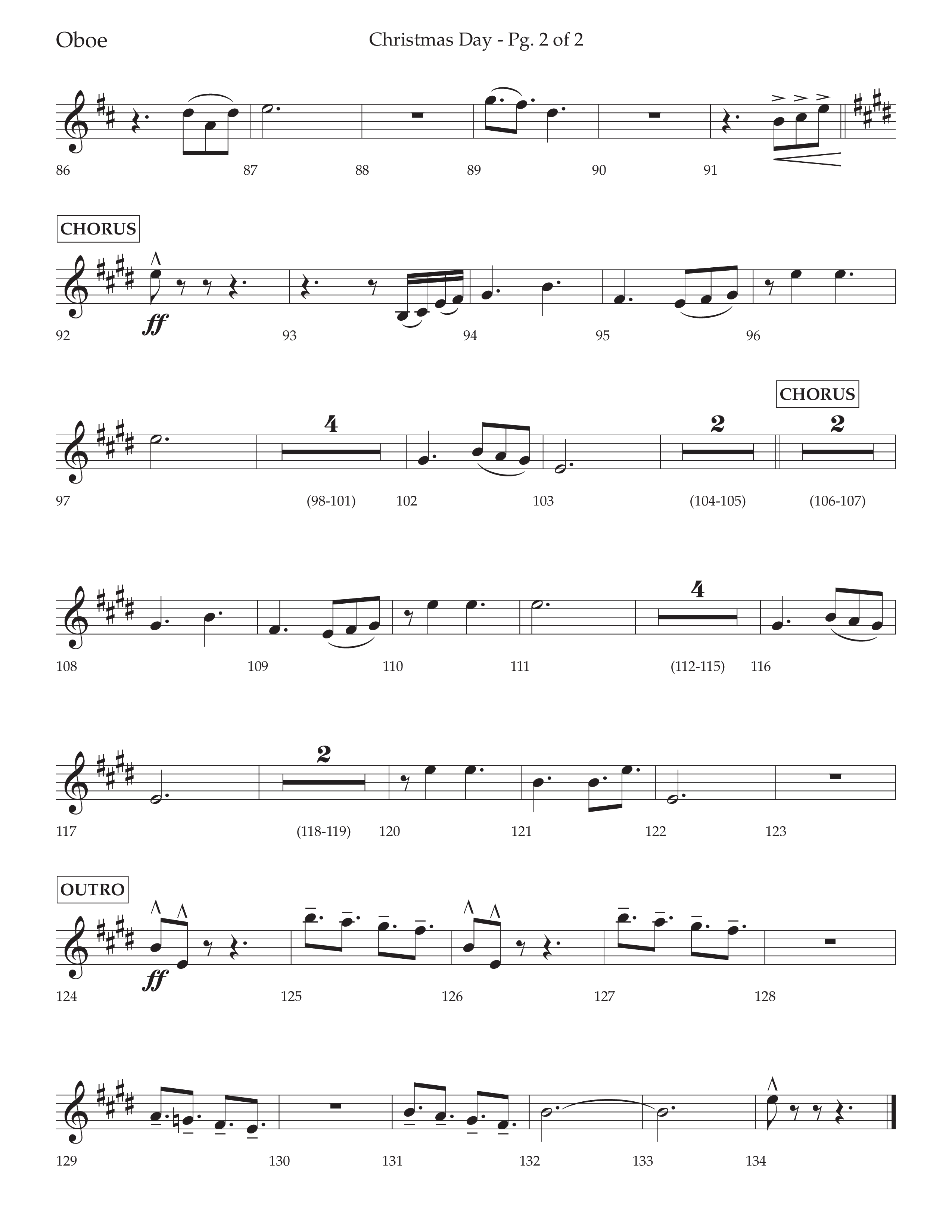 Christmas Day (Choral Anthem SATB) Oboe (Lifeway Choral / Arr. David Wise / Orch. Cliff Duren)