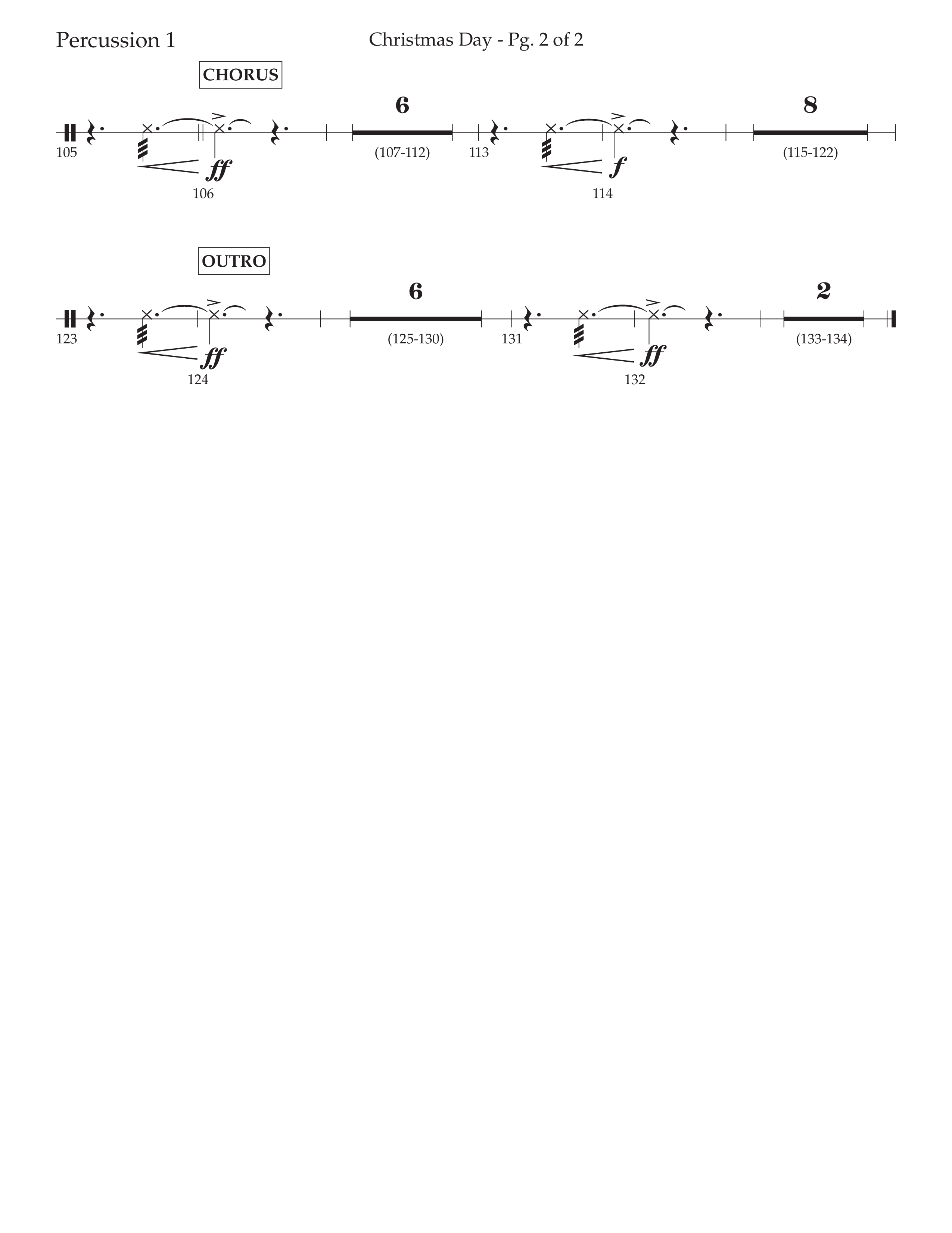 Christmas Day (Choral Anthem SATB) Percussion (Lifeway Choral / Arr. David Wise / Orch. Cliff Duren)