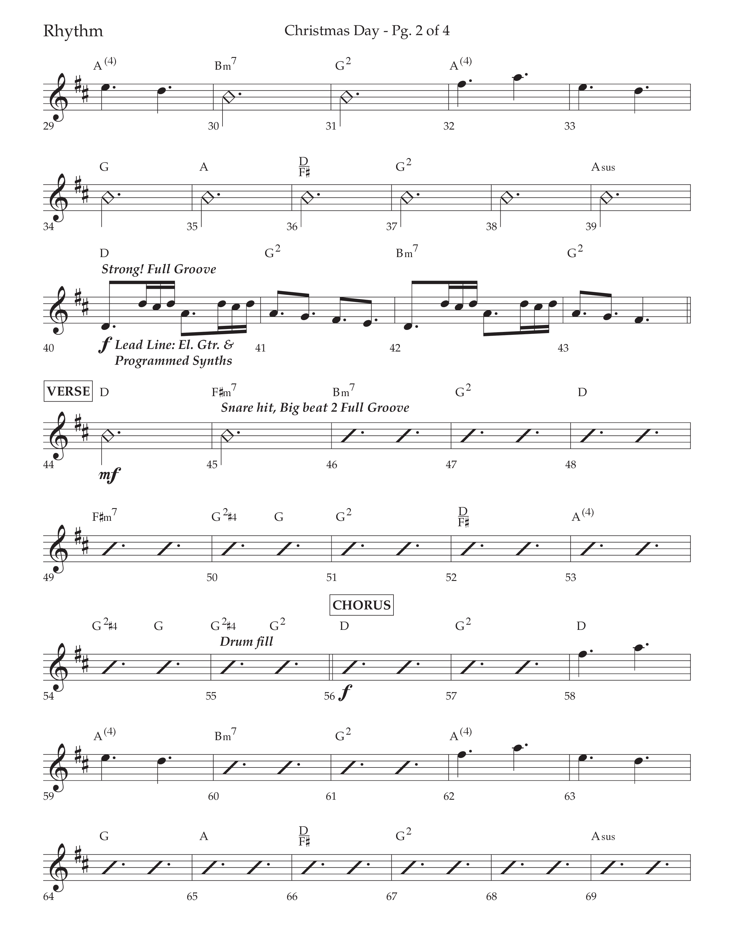 Christmas Day (Choral Anthem SATB) Rhythm Chart (Lifeway Choral / Arr. David Wise / Orch. Cliff Duren)