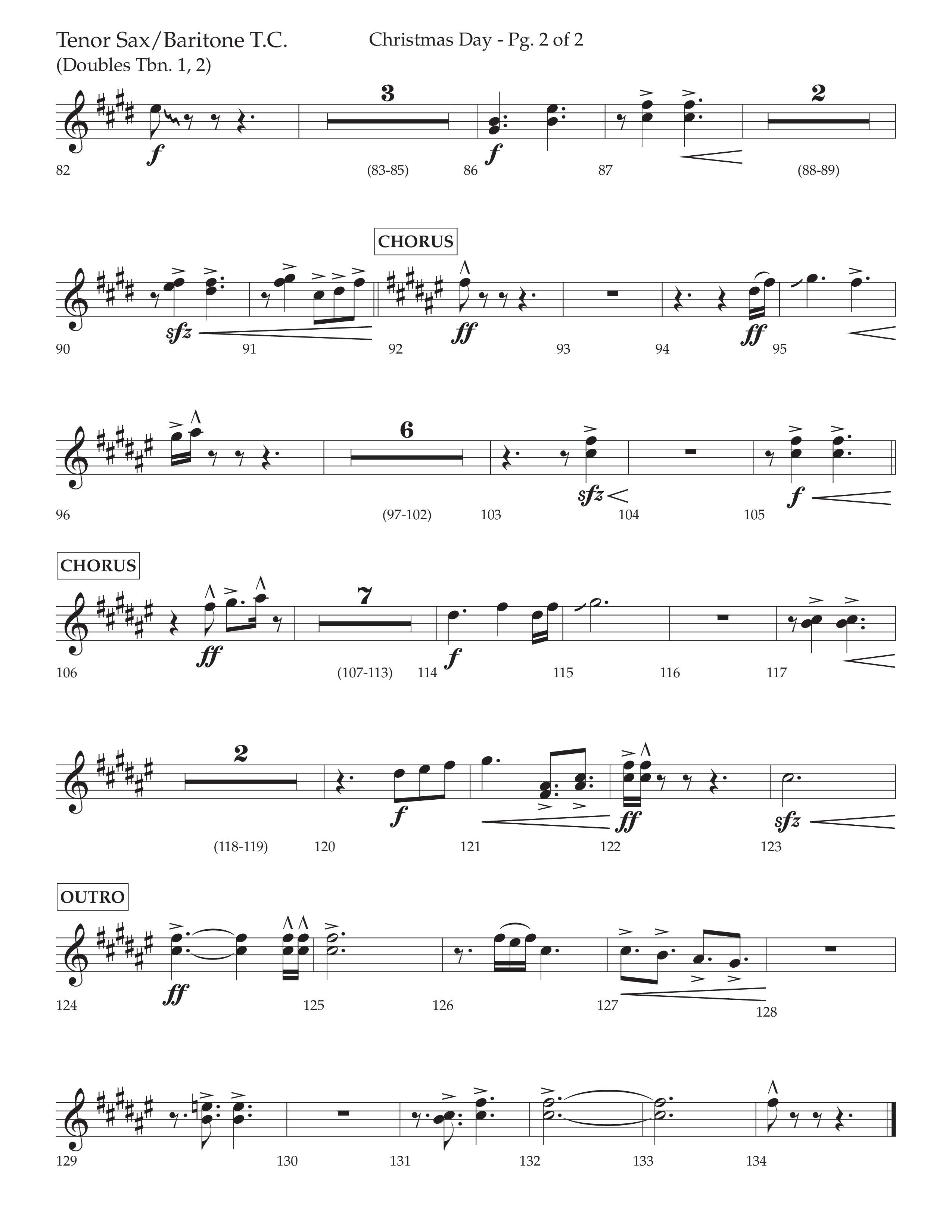 Christmas Day (Choral Anthem SATB) Tenor Sax/Baritone T.C. (Lifeway Choral / Arr. David Wise / Orch. Cliff Duren)