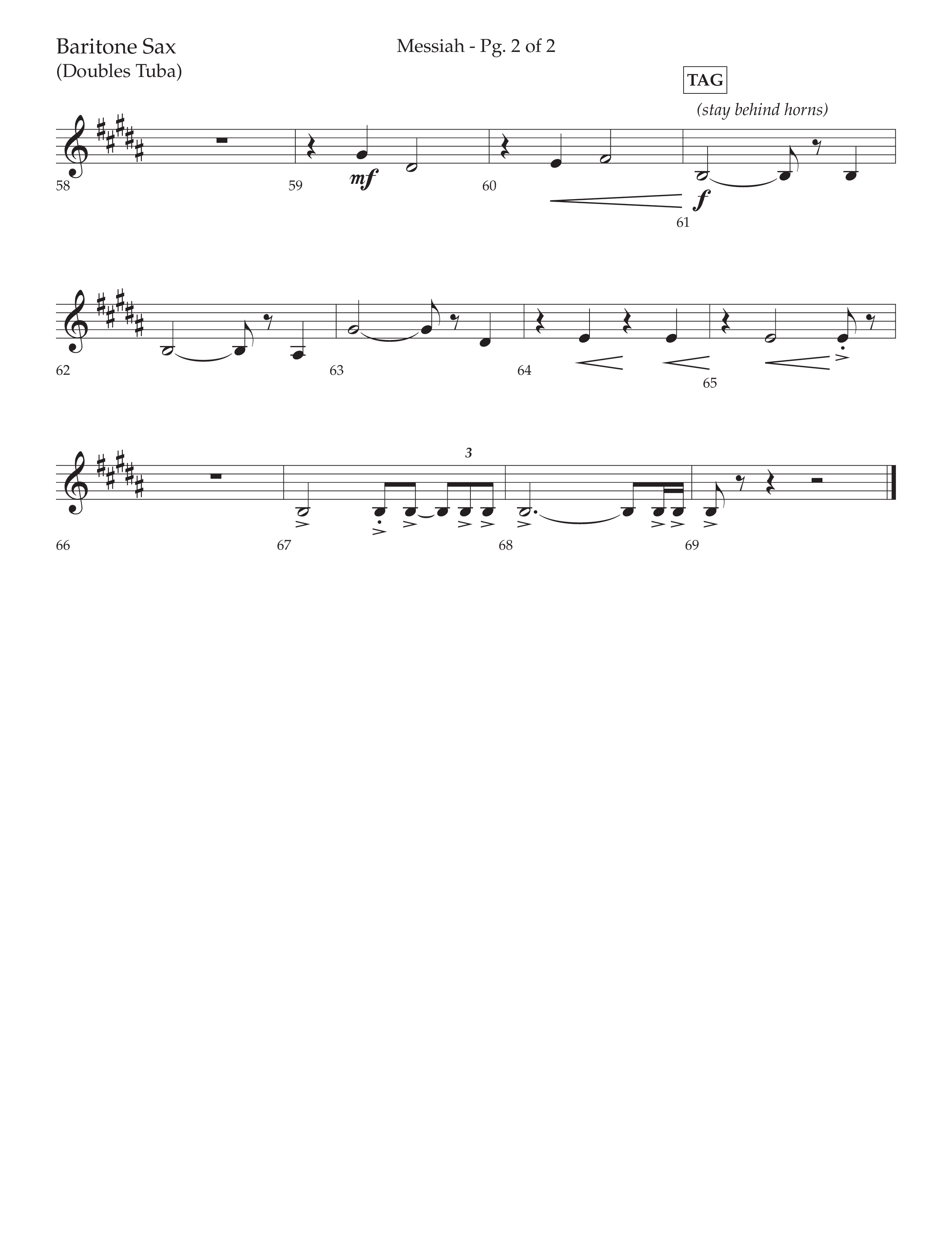 Messiah (Choral Anthem SATB) Bari Sax (Lifeway Choral / Arr. David Wise / Orch. Bradley Knight)