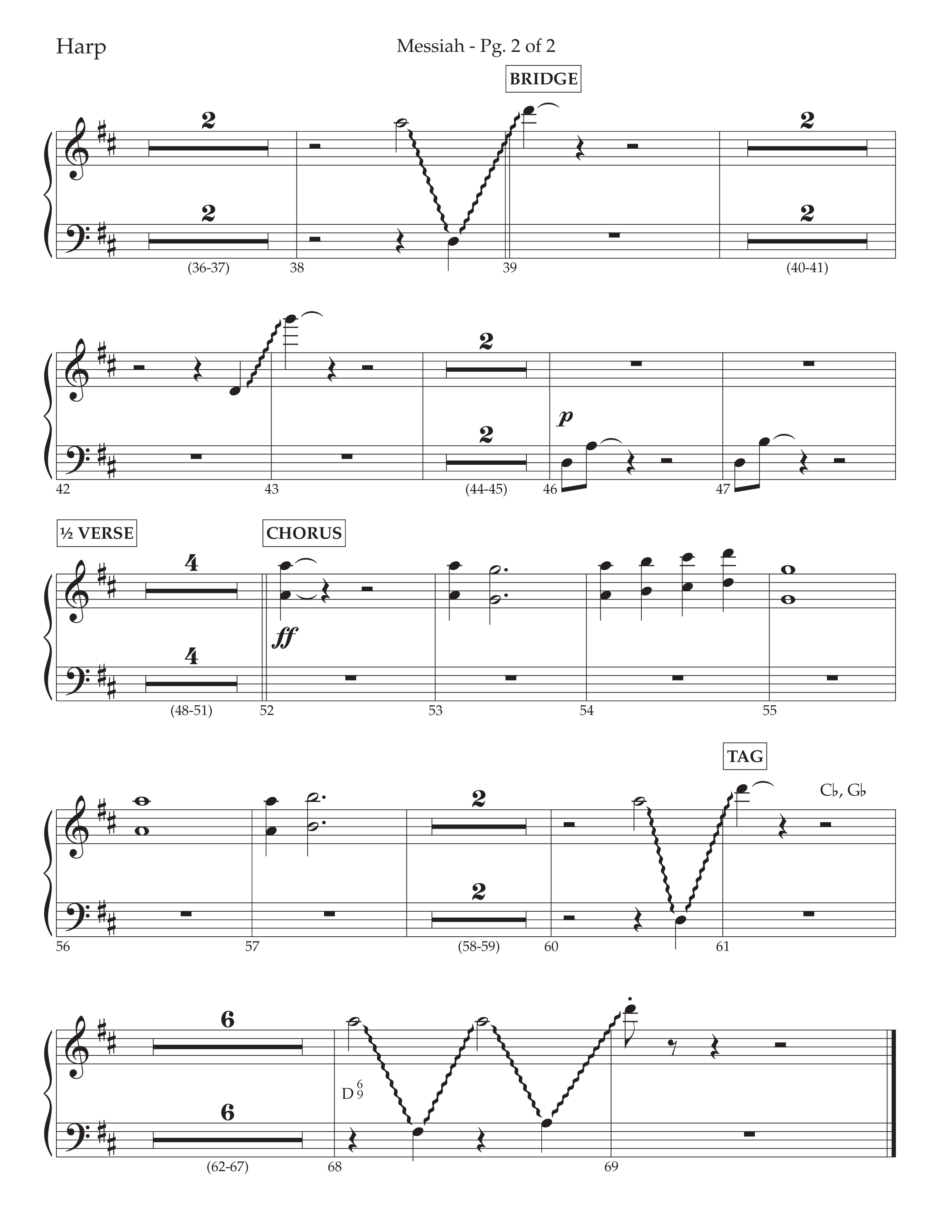 Messiah (Choral Anthem SATB) Harp (Lifeway Choral / Arr. David Wise / Orch. Bradley Knight)