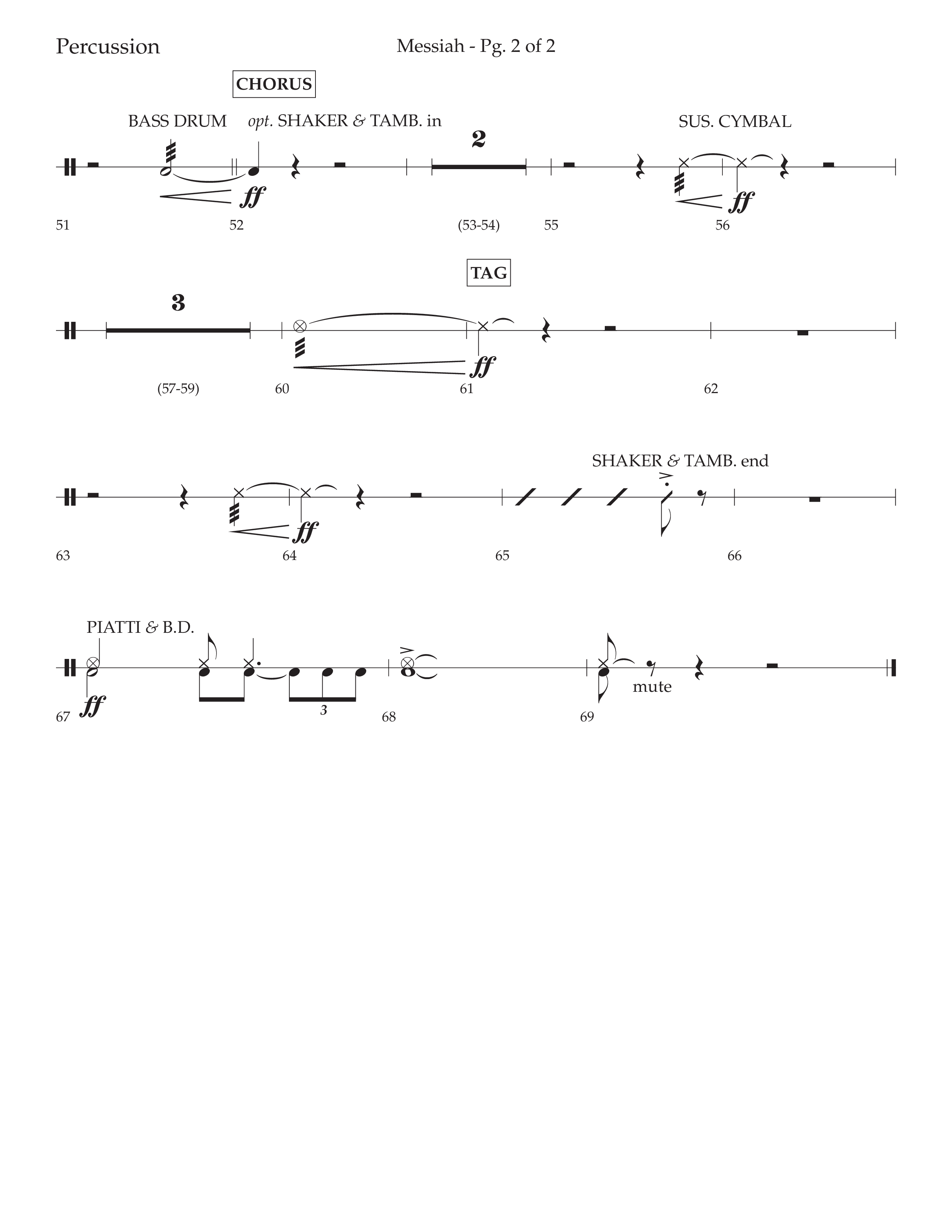 Messiah (Choral Anthem SATB) Percussion (Lifeway Choral / Arr. David Wise / Orch. Bradley Knight)