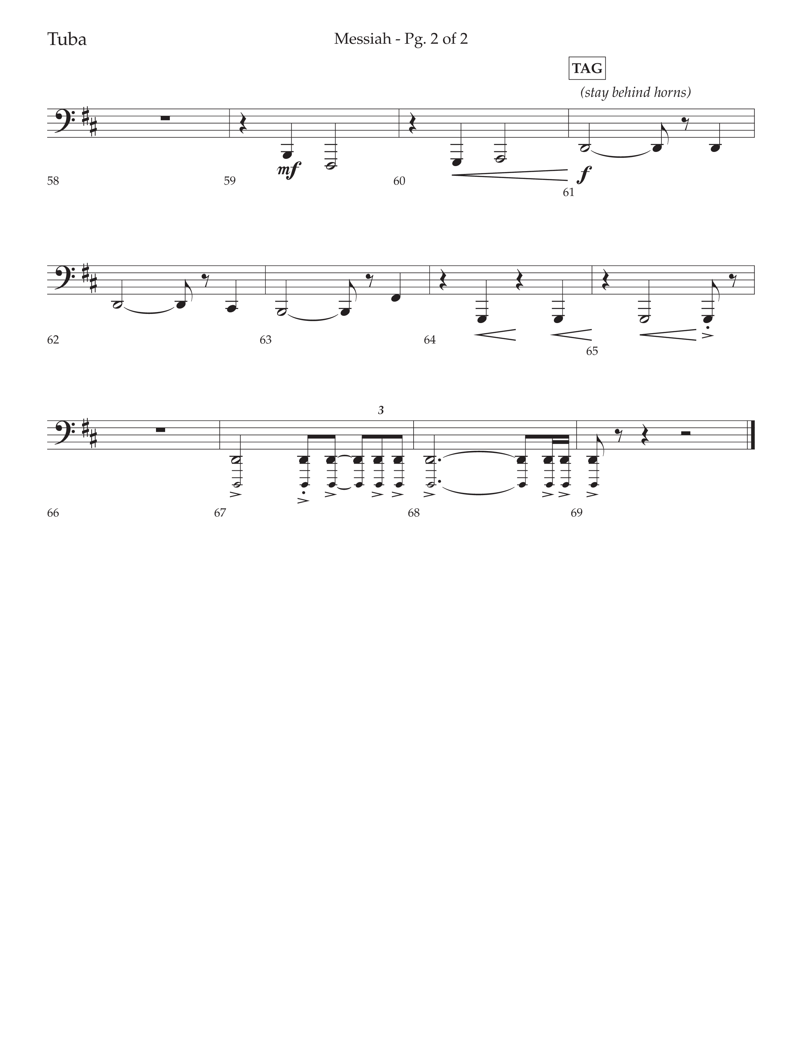 Messiah (Choral Anthem SATB) Tuba (Lifeway Choral / Arr. David Wise / Orch. Bradley Knight)