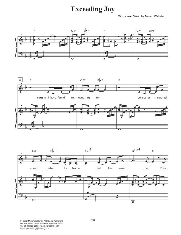 Exceeding Joy Piano/Vocal (SATB) (Hillsong Worship)