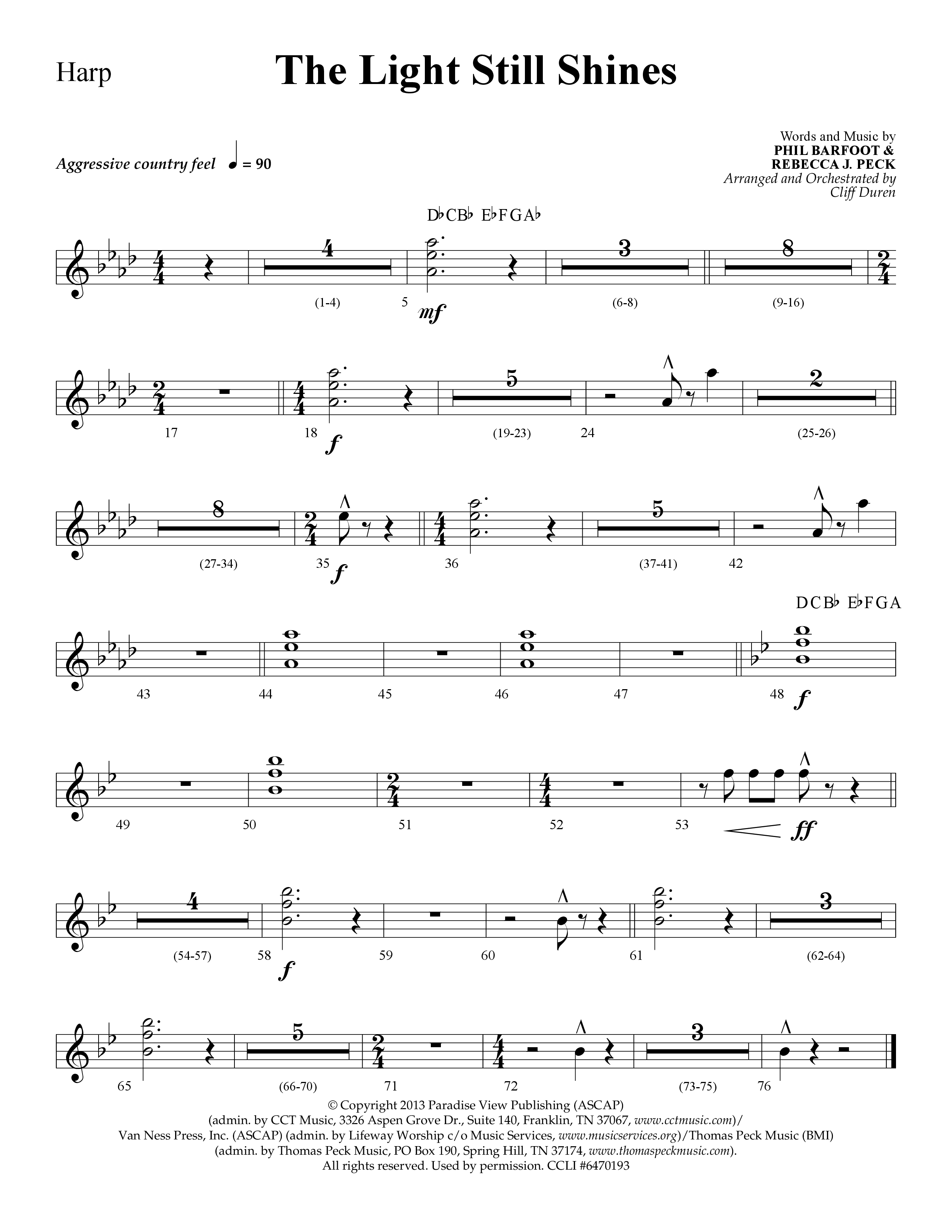 The Light Still Shines (Choral Anthem SATB) Harp (Lifeway Choral / Arr. Cliff Duren)